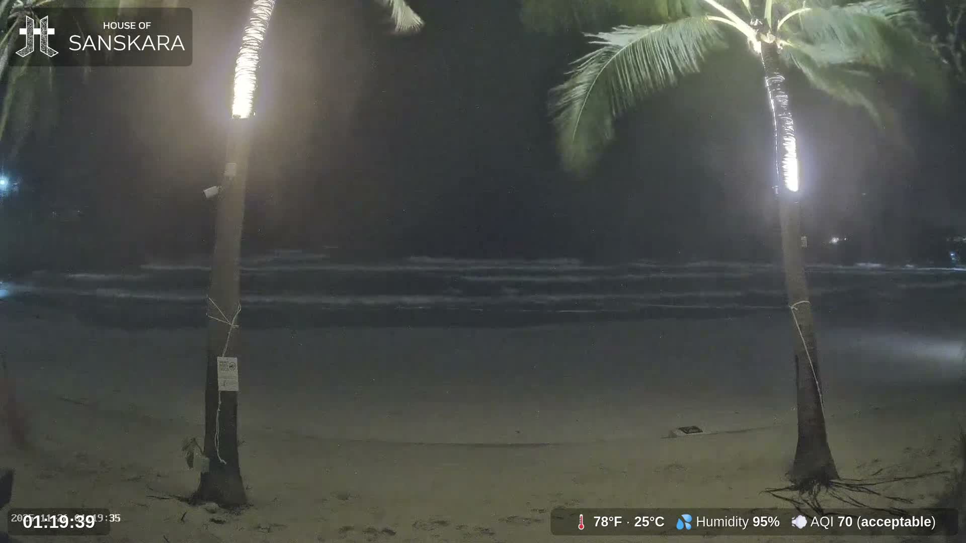 Haad Rin Beach from House of Sanskara Live Cam · Koh Pha Ngan, Surat Thani, Thailand 