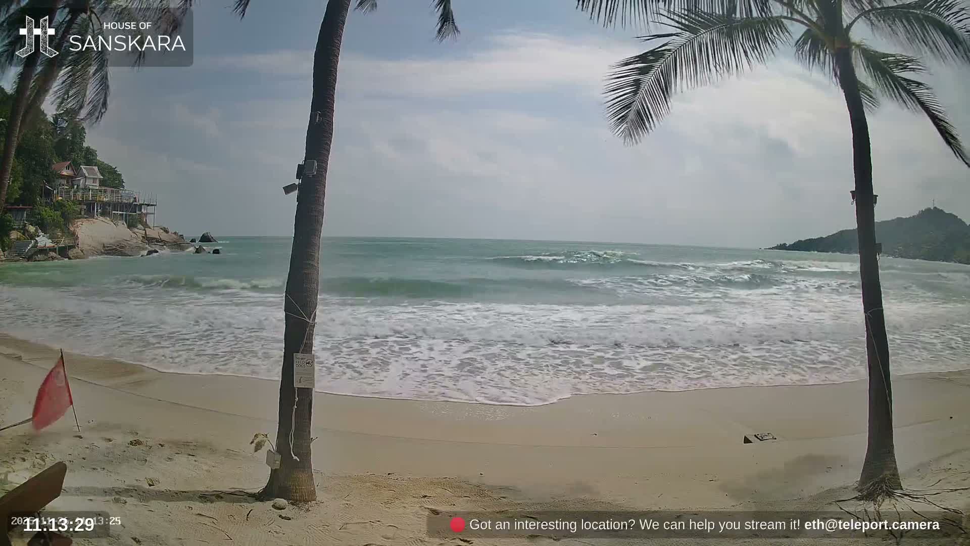 Haad Rin Beach from House of Sanskara Live Cam · Koh Pha Ngan, Surat Thani, Thailand 
