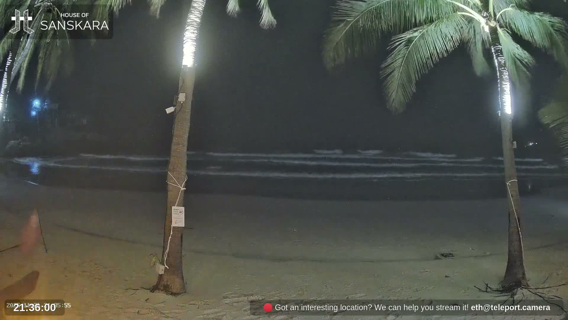 Haad Rin Beach from House of Sanskara Live Cam · Koh Pha Ngan, Surat Thani, Thailand 