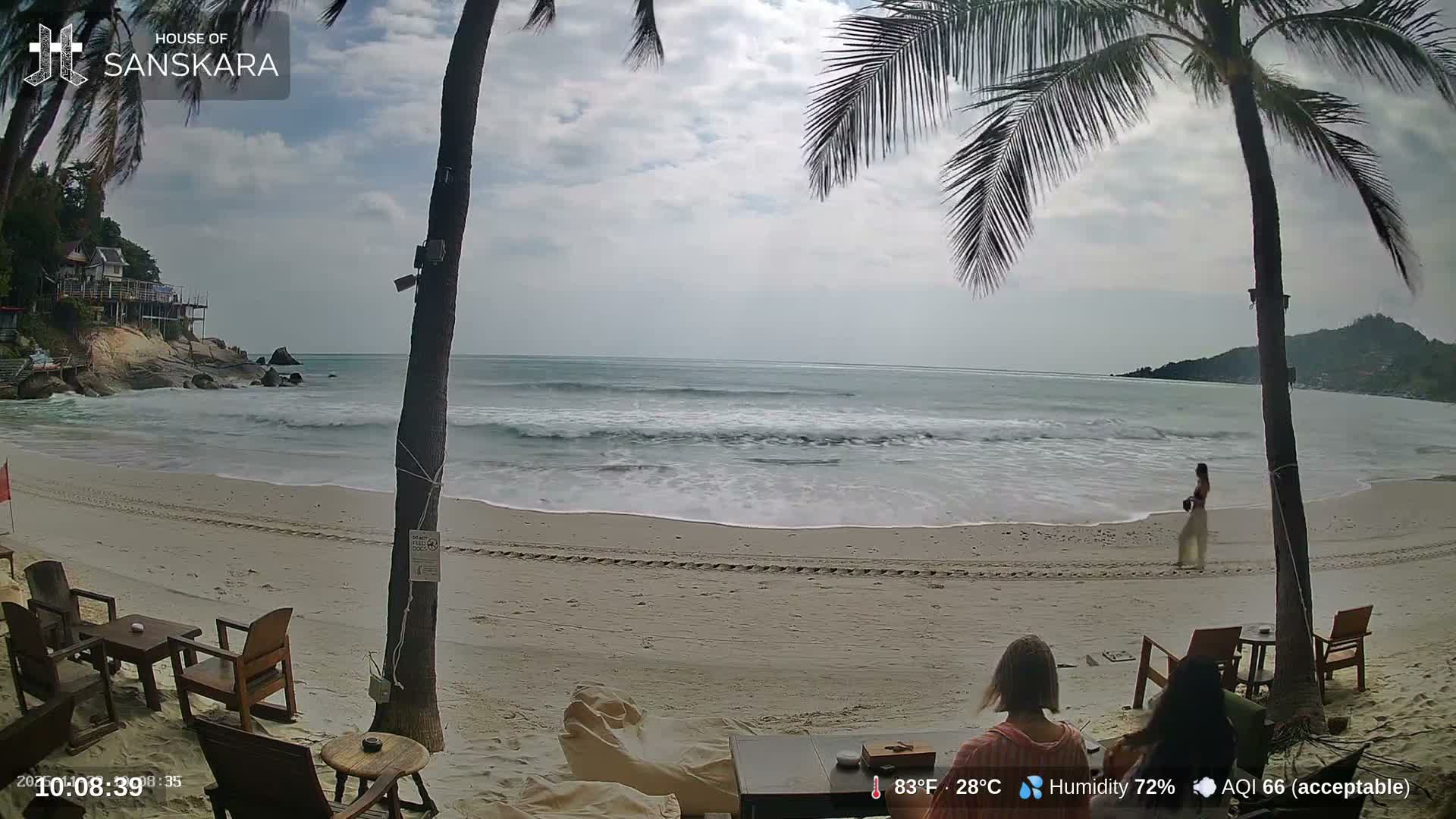 Haad Rin Beach from House of Sanskara Live Cam · Koh Pha Ngan, Surat Thani, Thailand 