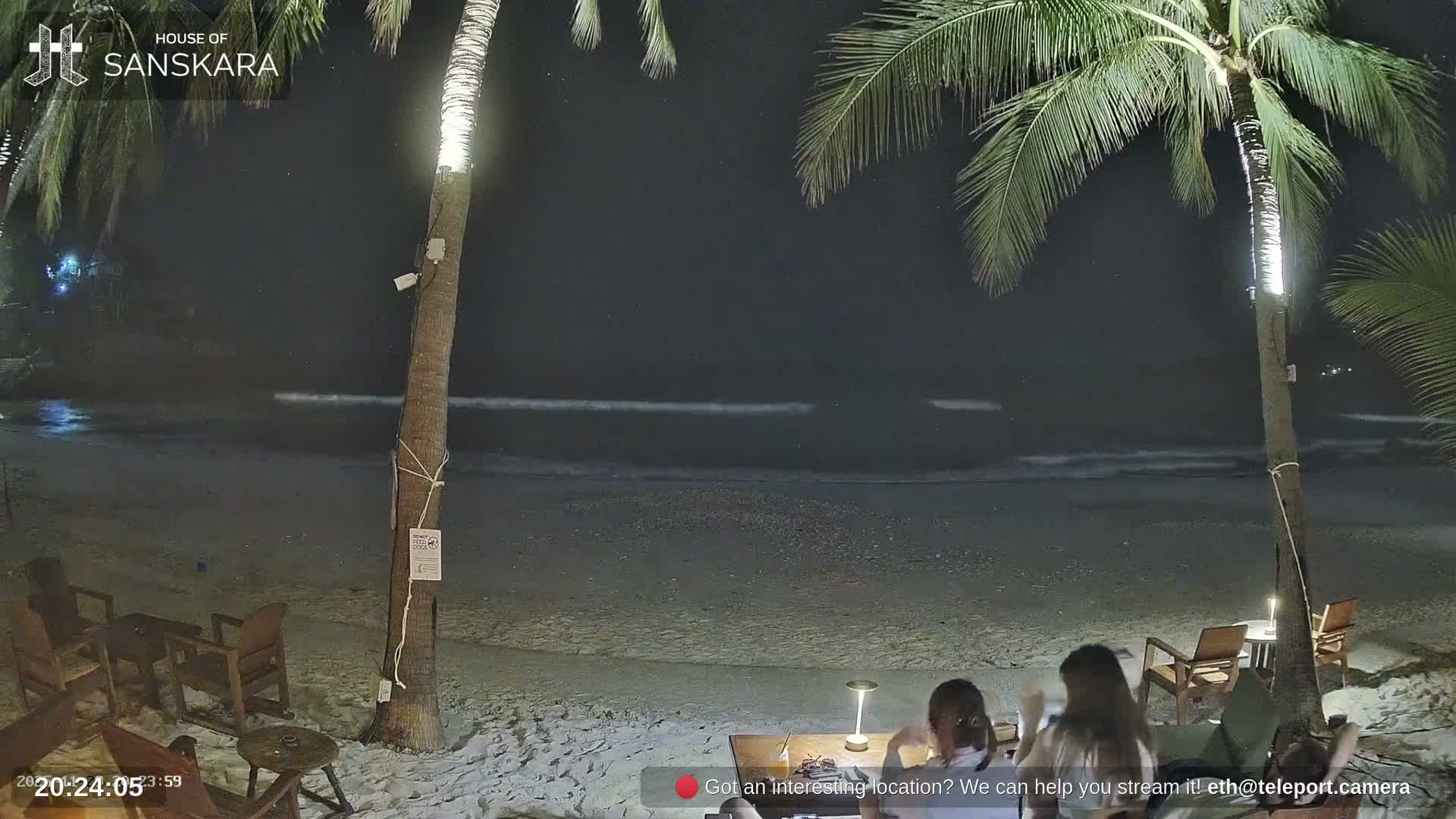 Haad Rin Beach from House of Sanskara Live Cam · Koh Pha Ngan, Surat Thani, Thailand 