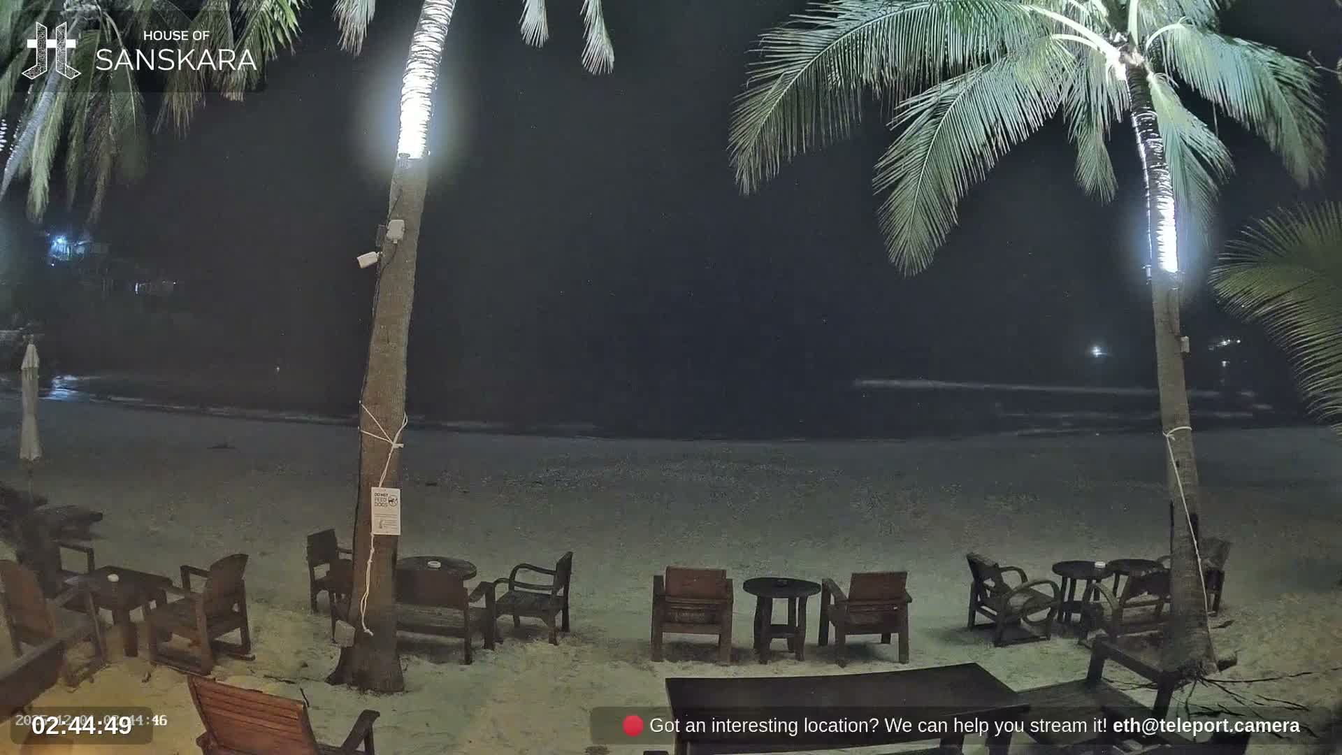 Haad Rin Beach from House of Sanskara Live Cam · Koh Pha Ngan, Surat Thani, Thailand 