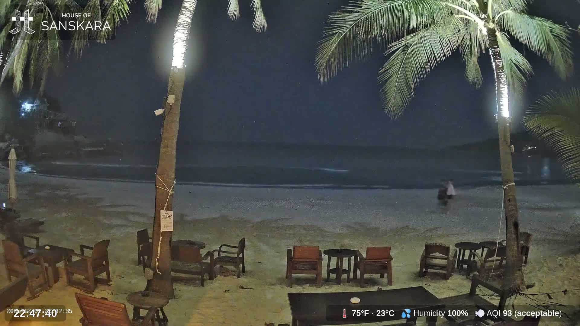 Haad Rin Beach from House of Sanskara Live Cam · Koh Pha Ngan, Surat Thani, Thailand 