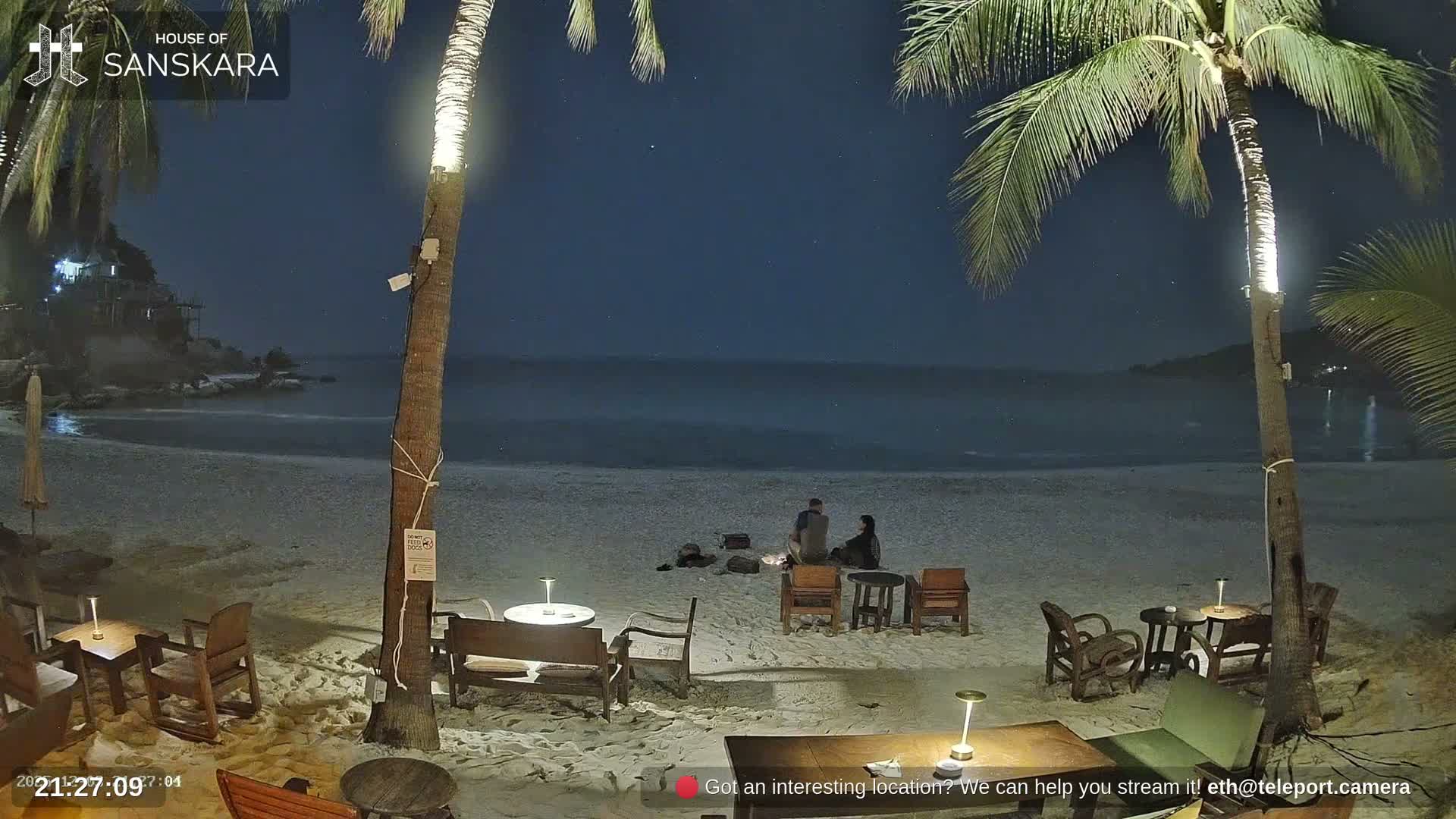 Haad Rin Beach from House of Sanskara Live Cam · Koh Pha Ngan, Surat Thani, Thailand 
