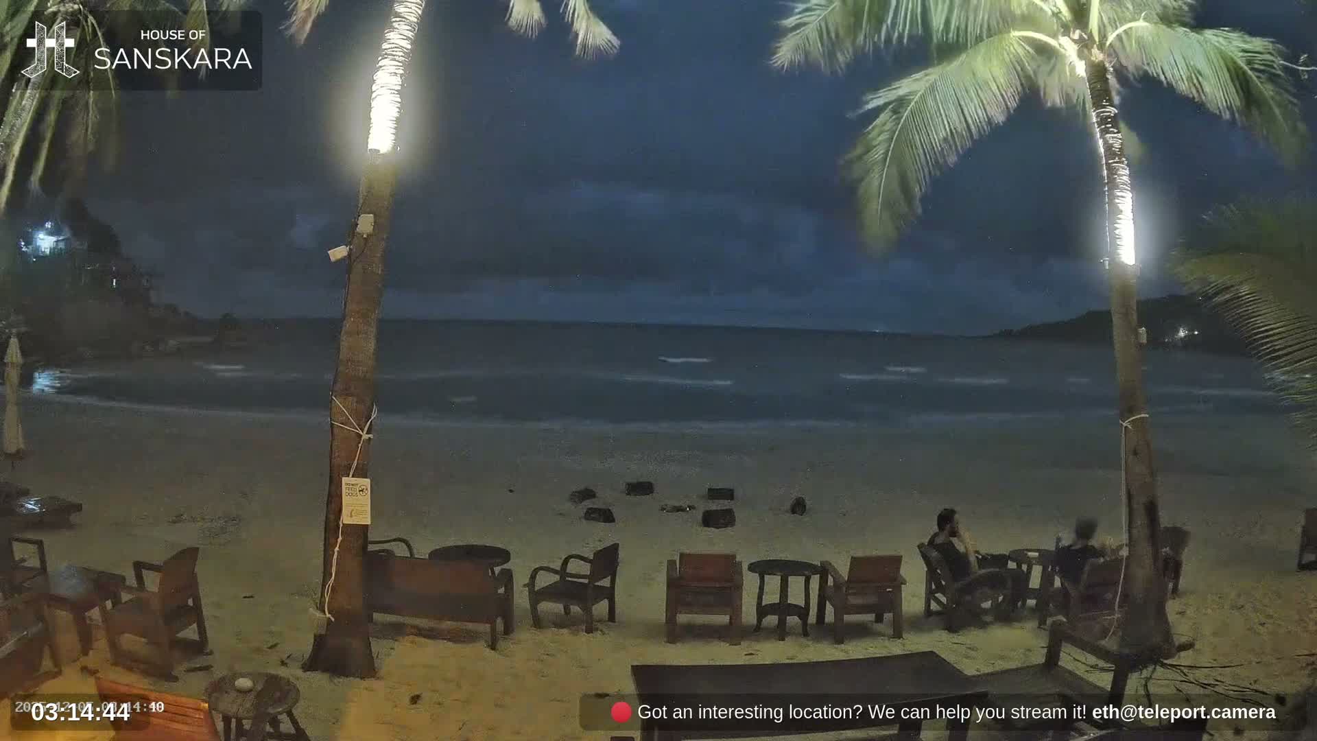 Haad Rin Beach from House of Sanskara Live Cam · Koh Pha Ngan, Surat Thani, Thailand 