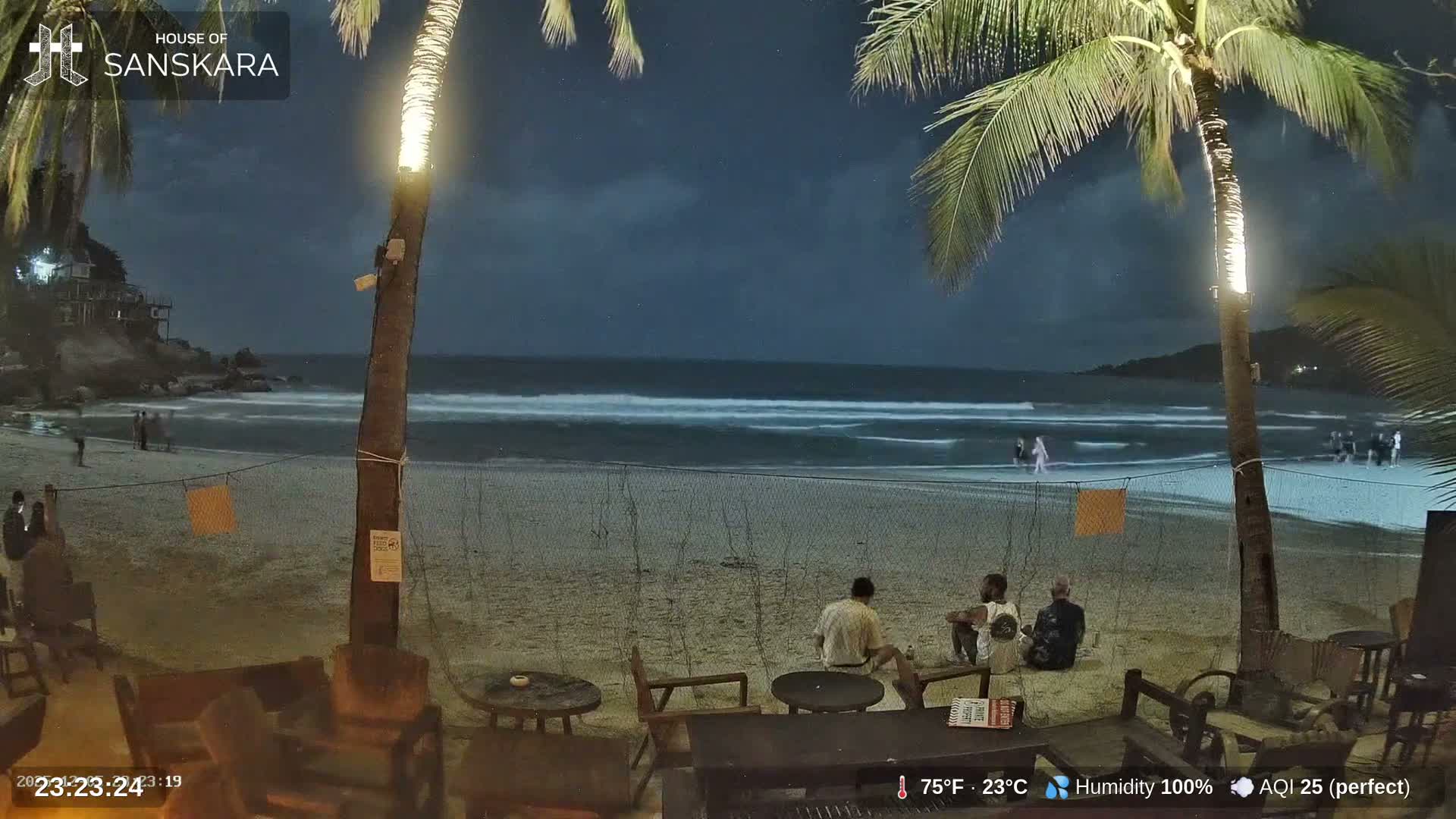 Haad Rin Beach from House of Sanskara Live Cam · Koh Pha Ngan, Surat Thani, Thailand 