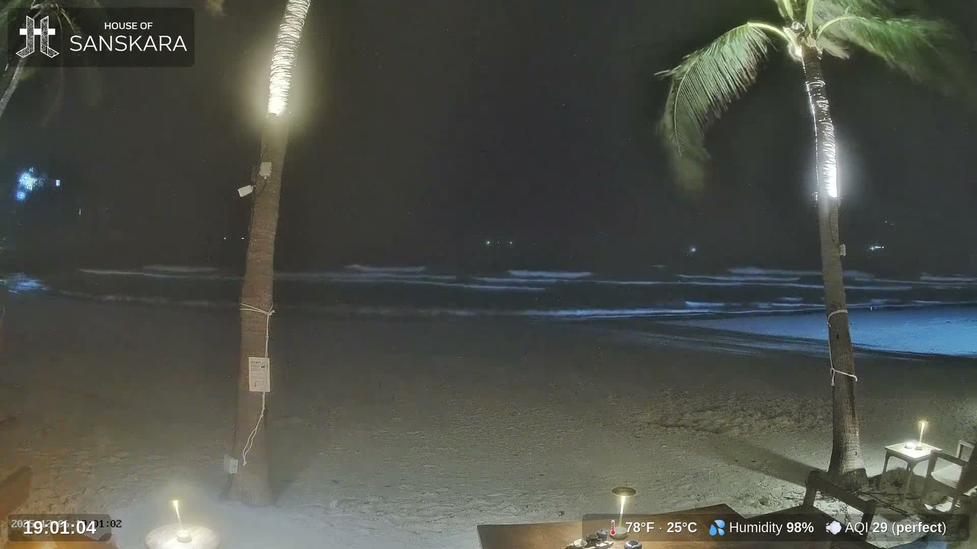 Haad Rin Beach from House of Sanskara Live Cam · Koh Pha Ngan, Surat Thani, Thailand 