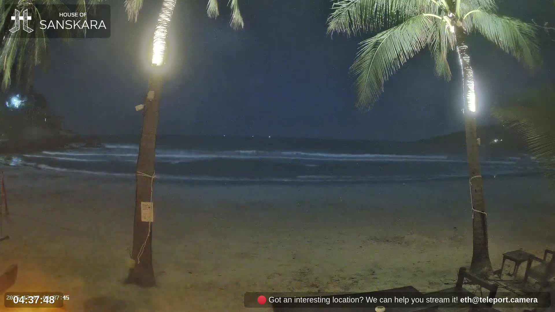 Haad Rin Beach from House of Sanskara Live Cam · Koh Pha Ngan, Surat Thani, Thailand 