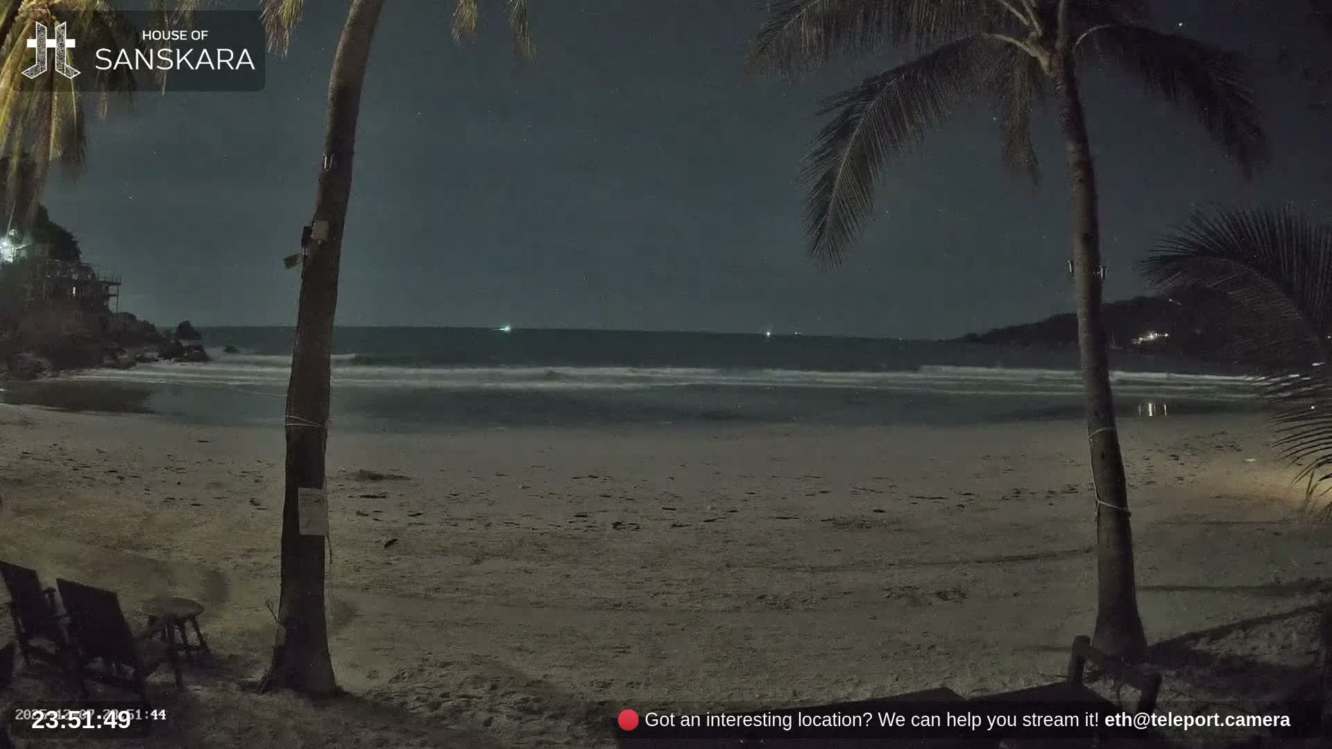 Haad Rin Beach from House of Sanskara Live Cam · Koh Pha Ngan, Surat Thani, Thailand 