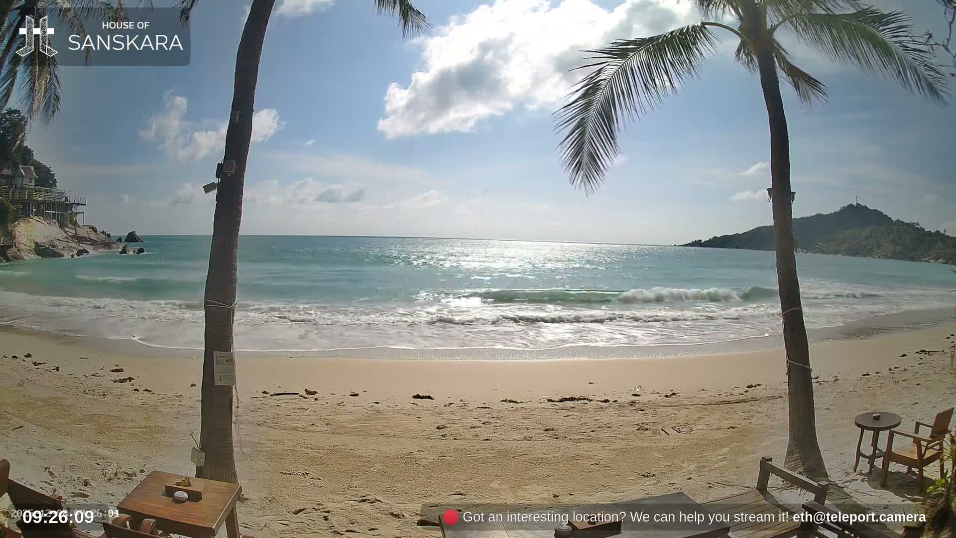 Haad Rin Beach from House of Sanskara Live Cam · Koh Pha Ngan, Surat Thani, Thailand 
