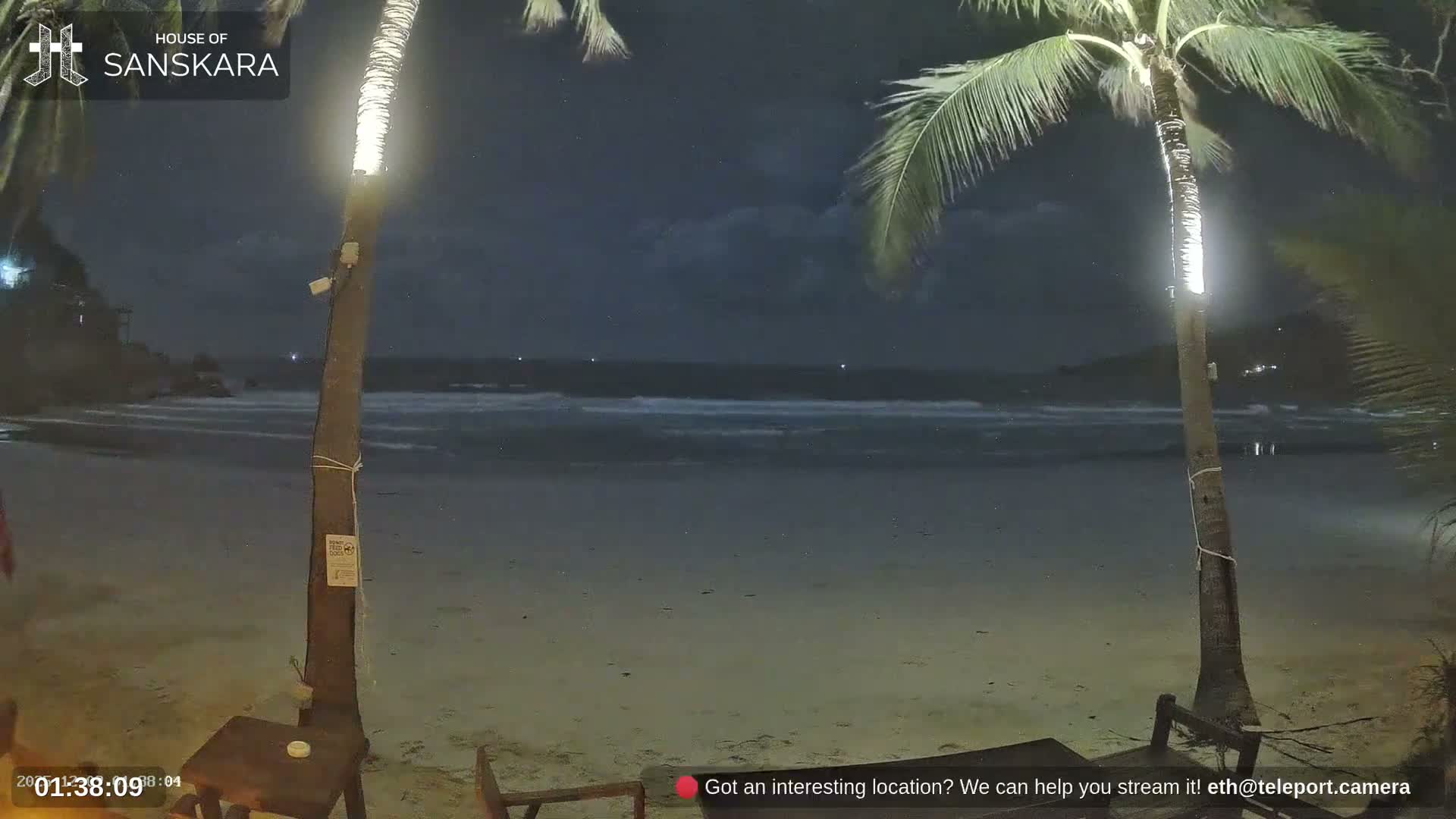 Haad Rin Beach from House of Sanskara Live Cam · Koh Pha Ngan, Surat Thani, Thailand 