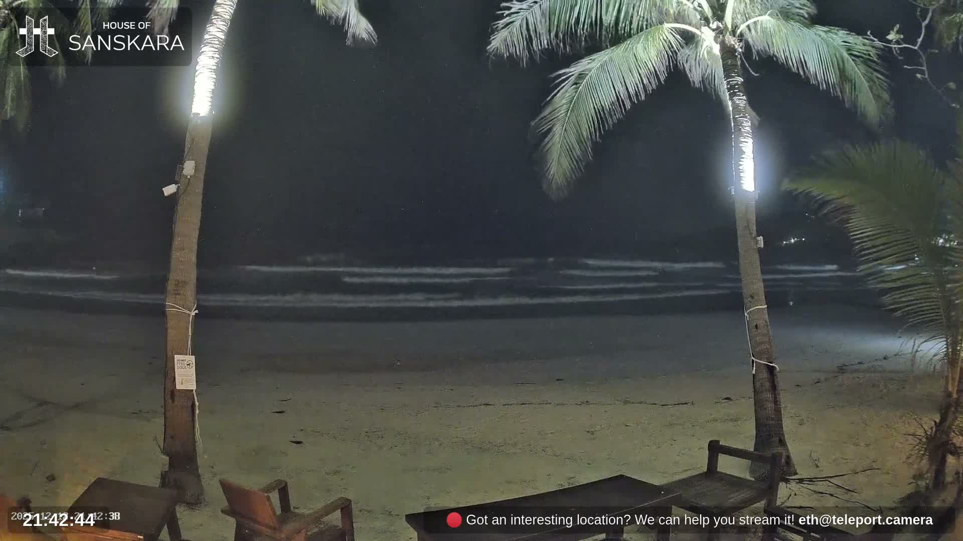 Haad Rin Beach from House of Sanskara Live Cam · Koh Pha Ngan, Surat Thani, Thailand 