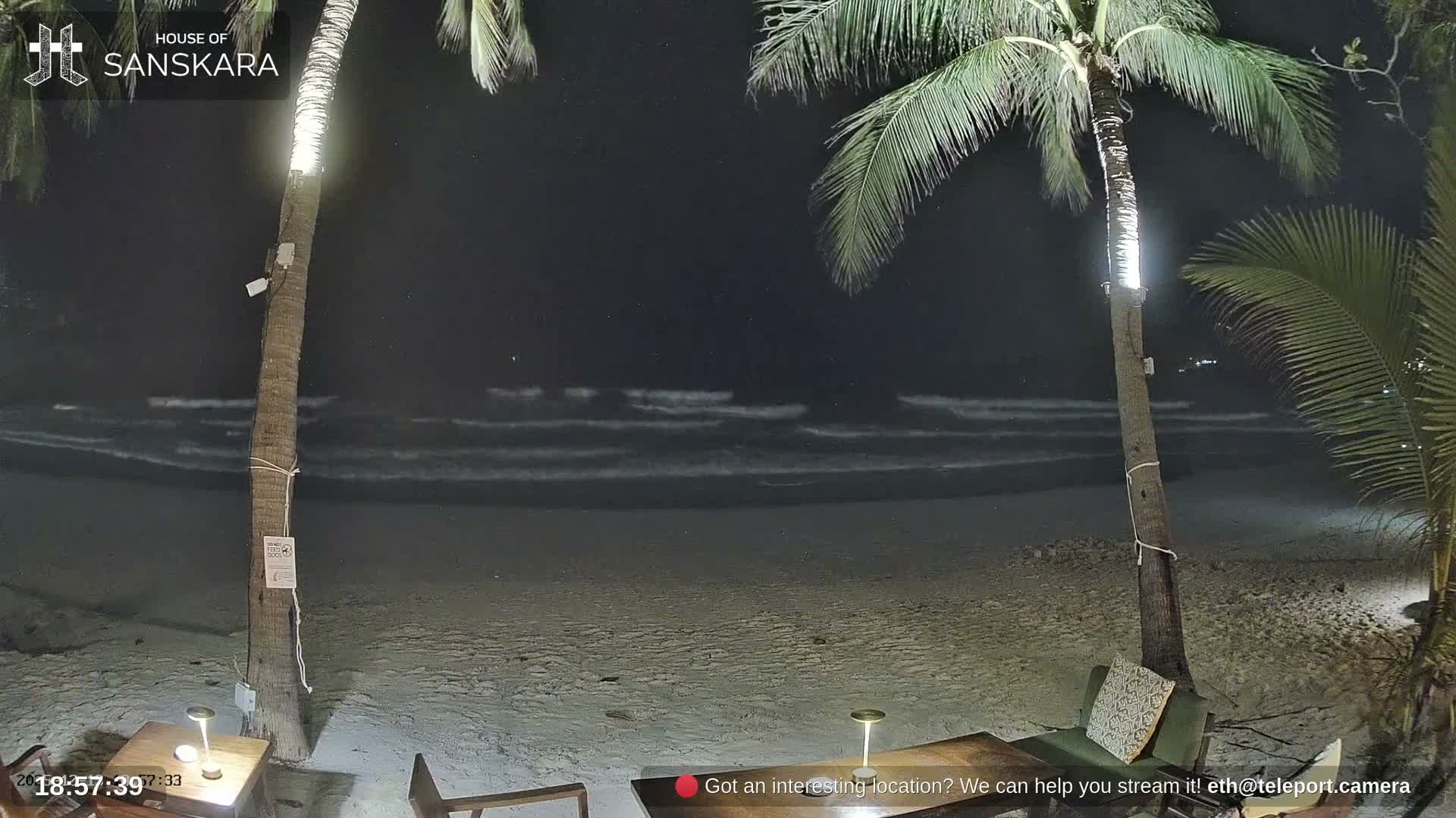 Haad Rin Beach from House of Sanskara Live Cam · Koh Pha Ngan, Surat Thani, Thailand 