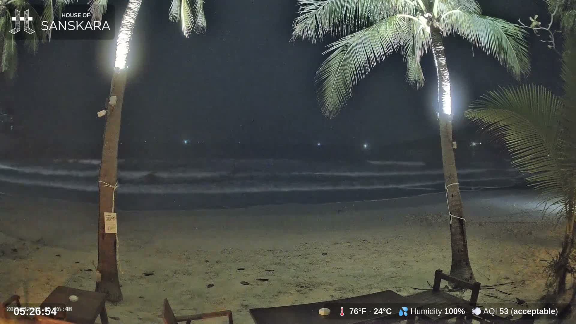 Haad Rin Beach from House of Sanskara Live Cam · Koh Pha Ngan, Surat Thani, Thailand 