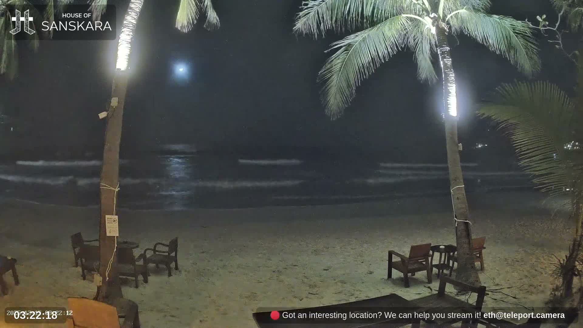 Haad Rin Beach from House of Sanskara Live Cam · Koh Pha Ngan, Surat Thani, Thailand 