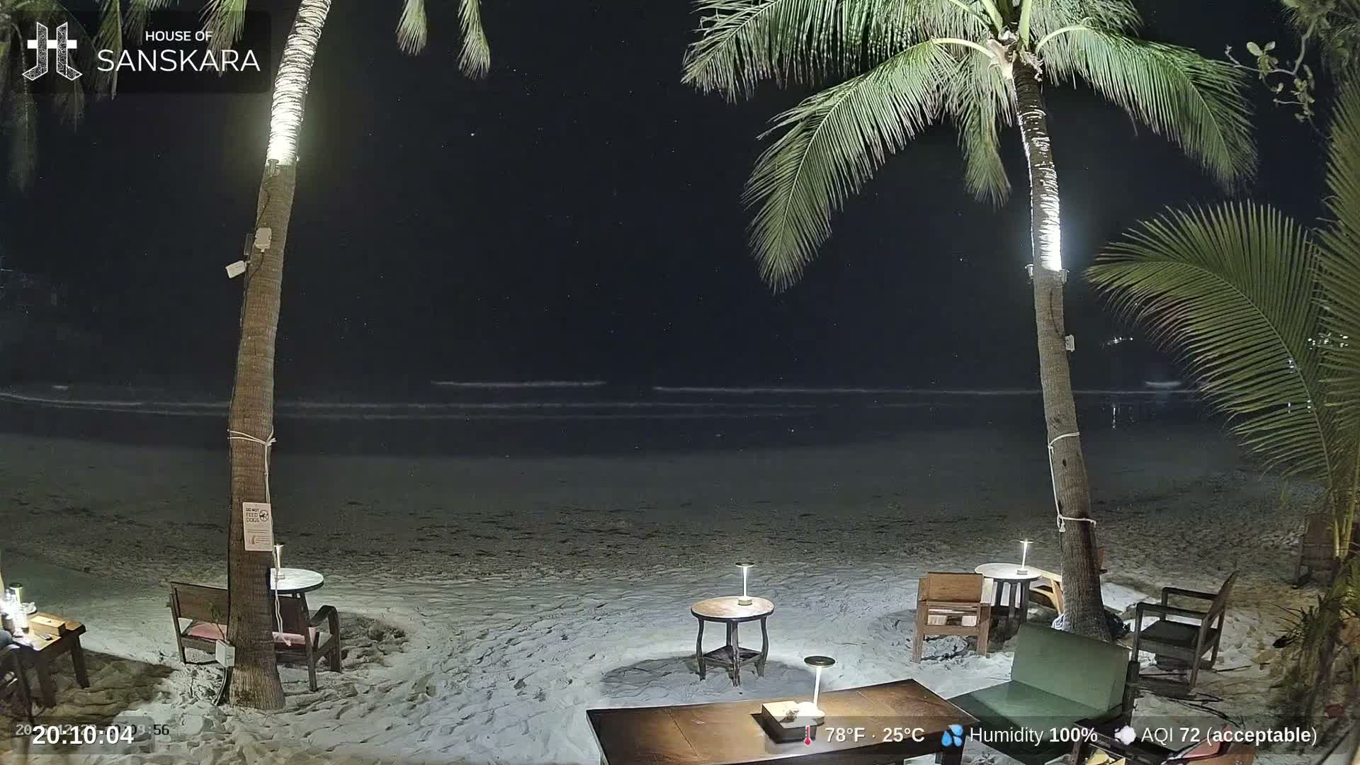 Haad Rin Beach from House of Sanskara Live Cam · Koh Pha Ngan, Surat Thani, Thailand 