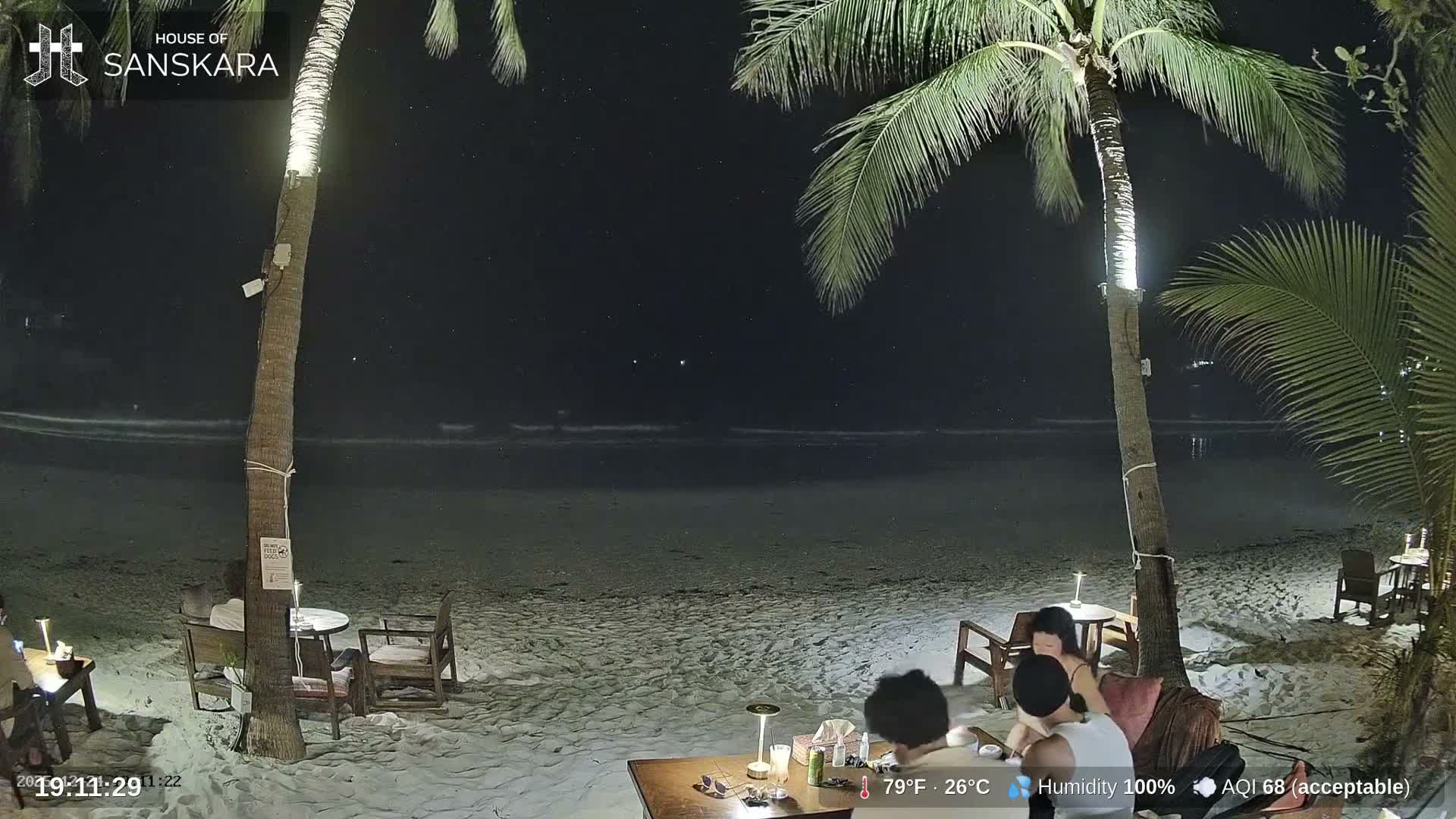 Haad Rin Beach from House of Sanskara Live Cam · Koh Pha Ngan, Surat Thani, Thailand 