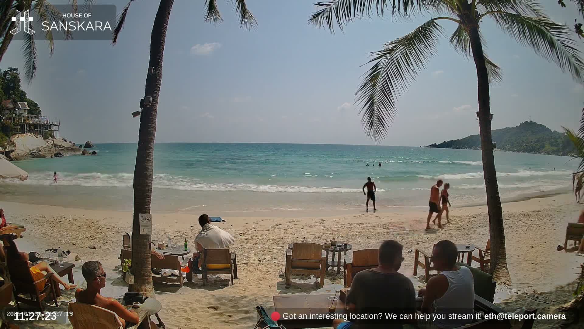 Haad Rin Beach from House of Sanskara Live Cam · Koh Pha Ngan, Surat Thani, Thailand 