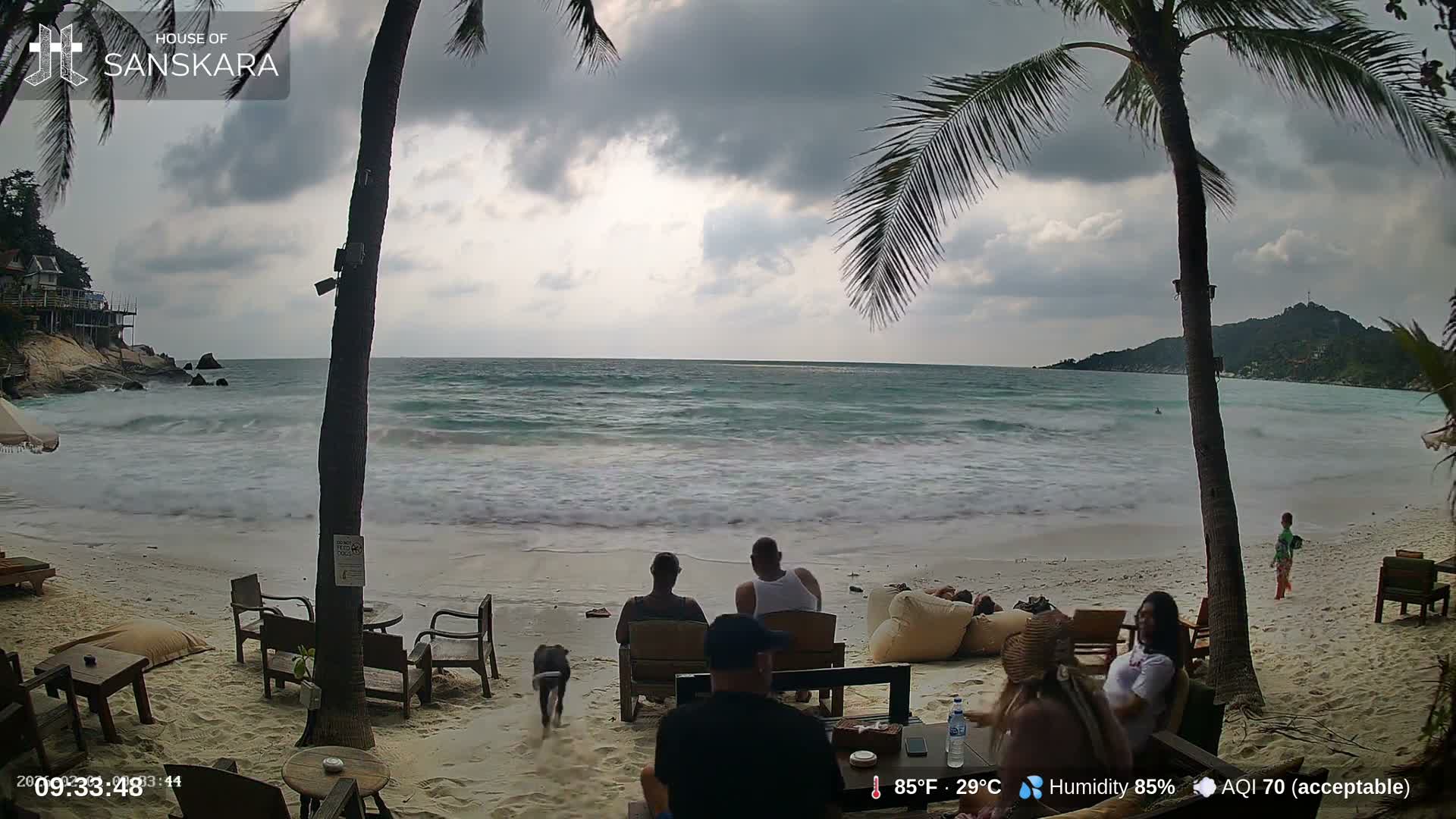 Haad Rin Beach from House of Sanskara Live Cam · Koh Pha Ngan, Surat Thani, Thailand 
