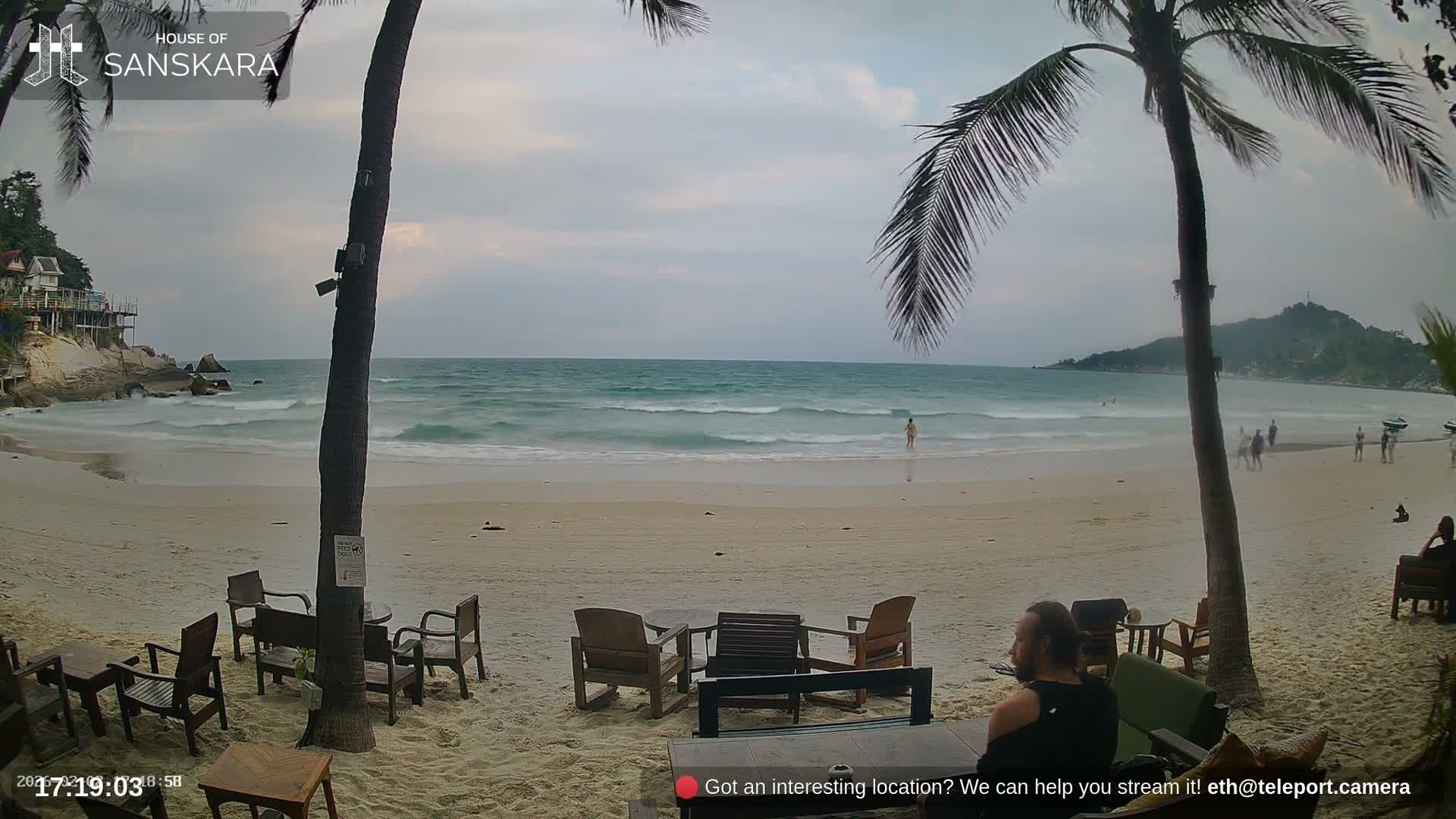 Haad Rin Beach from House of Sanskara Live Cam · Koh Pha Ngan, Surat Thani, Thailand 