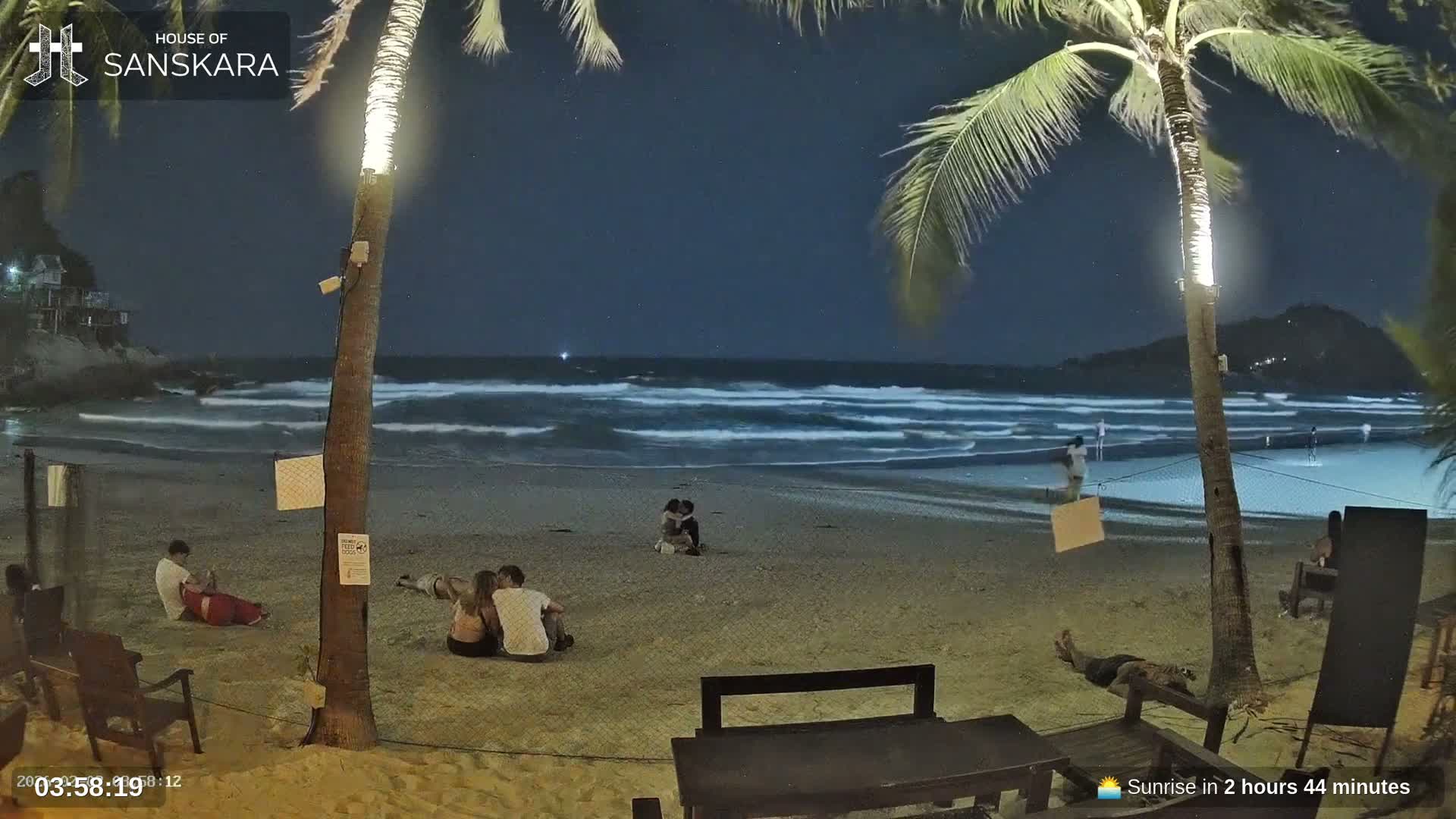 Haad Rin Beach from House of Sanskara Live Cam · Koh Pha Ngan, Surat Thani, Thailand 