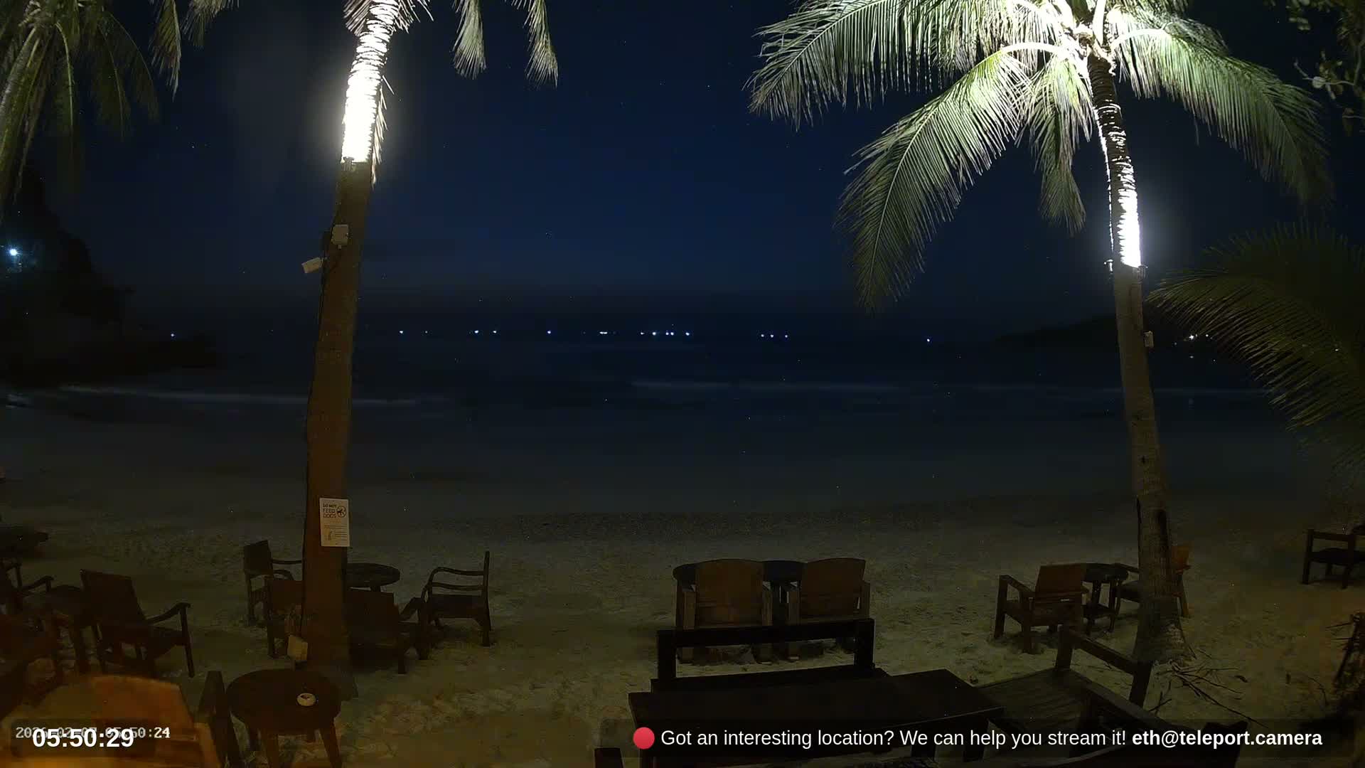 Haad Rin Beach from House of Sanskara Live Cam · Koh Pha Ngan, Surat Thani, Thailand 