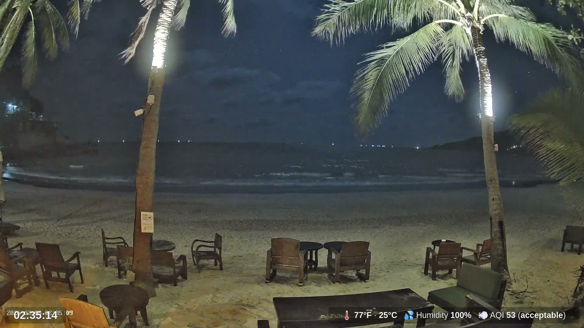 Haad Rin Beach from House of Sanskara Live Cam · Koh Pha Ngan, Surat Thani, Thailand 