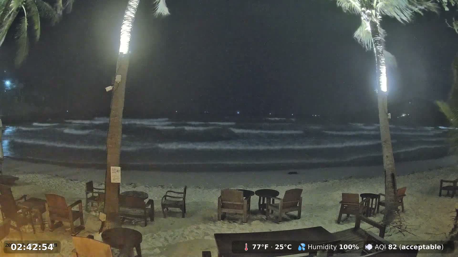 Haad Rin Beach from House of Sanskara Live Cam · Koh Pha Ngan, Surat Thani, Thailand 