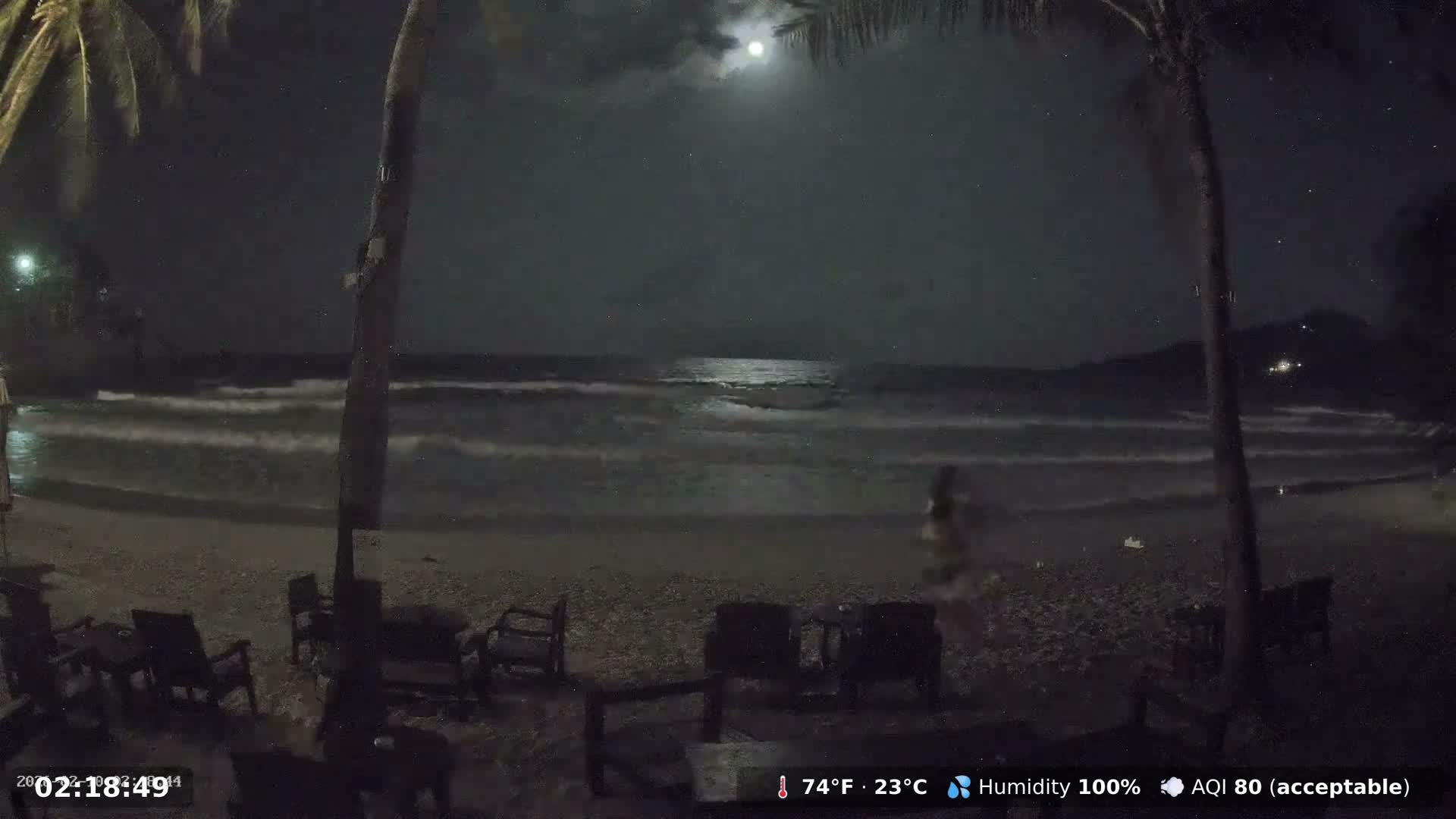 Haad Rin Beach from House of Sanskara Live Cam · Koh Pha Ngan, Surat Thani, Thailand 