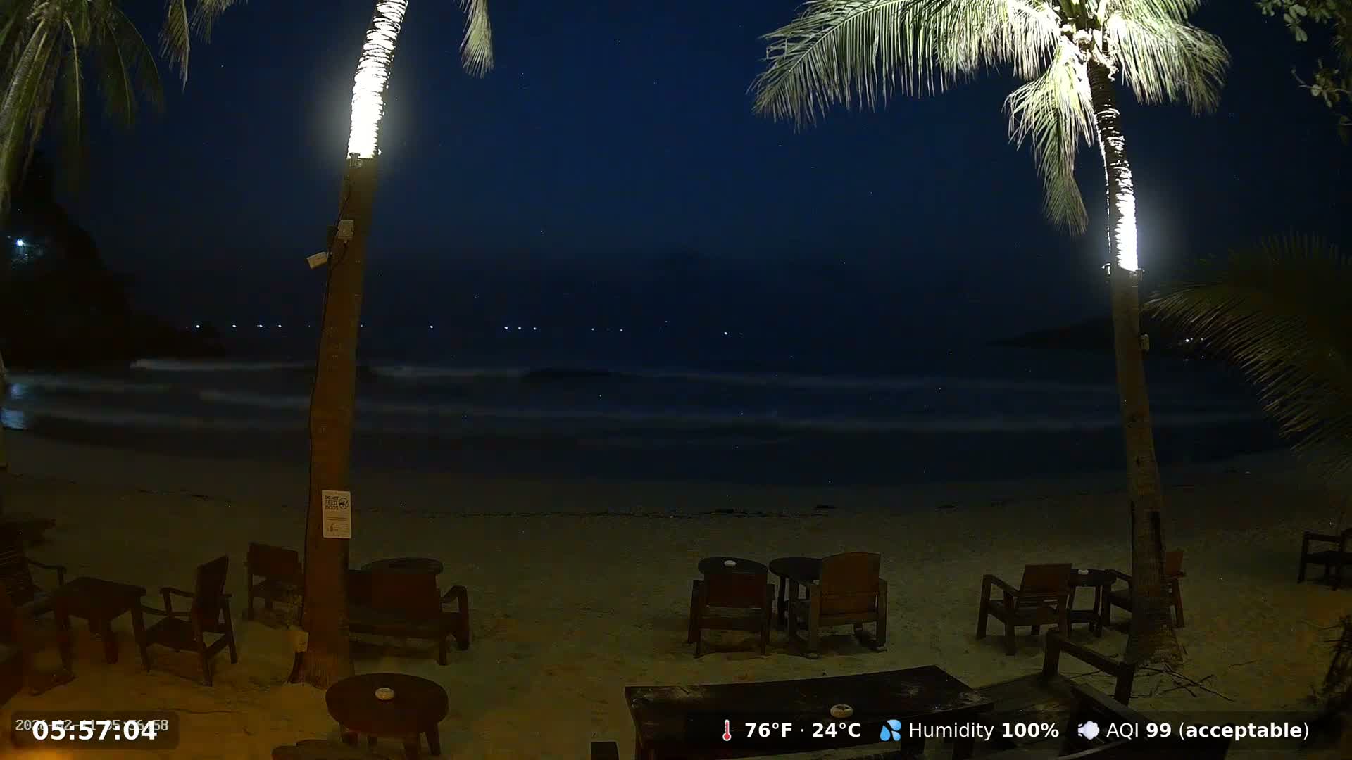 Haad Rin Beach from House of Sanskara Live Cam · Koh Pha Ngan, Surat Thani, Thailand 