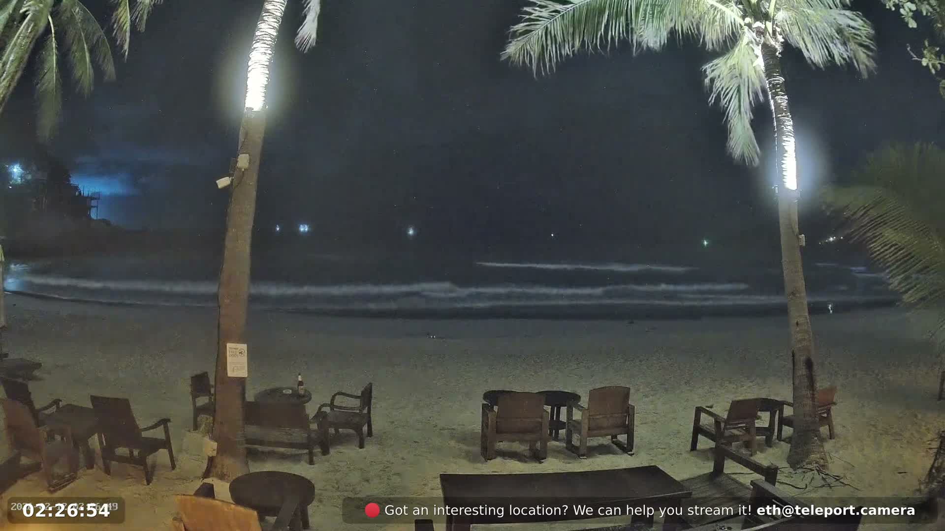 Haad Rin Beach from House of Sanskara Live Cam · Koh Pha Ngan, Surat Thani, Thailand 