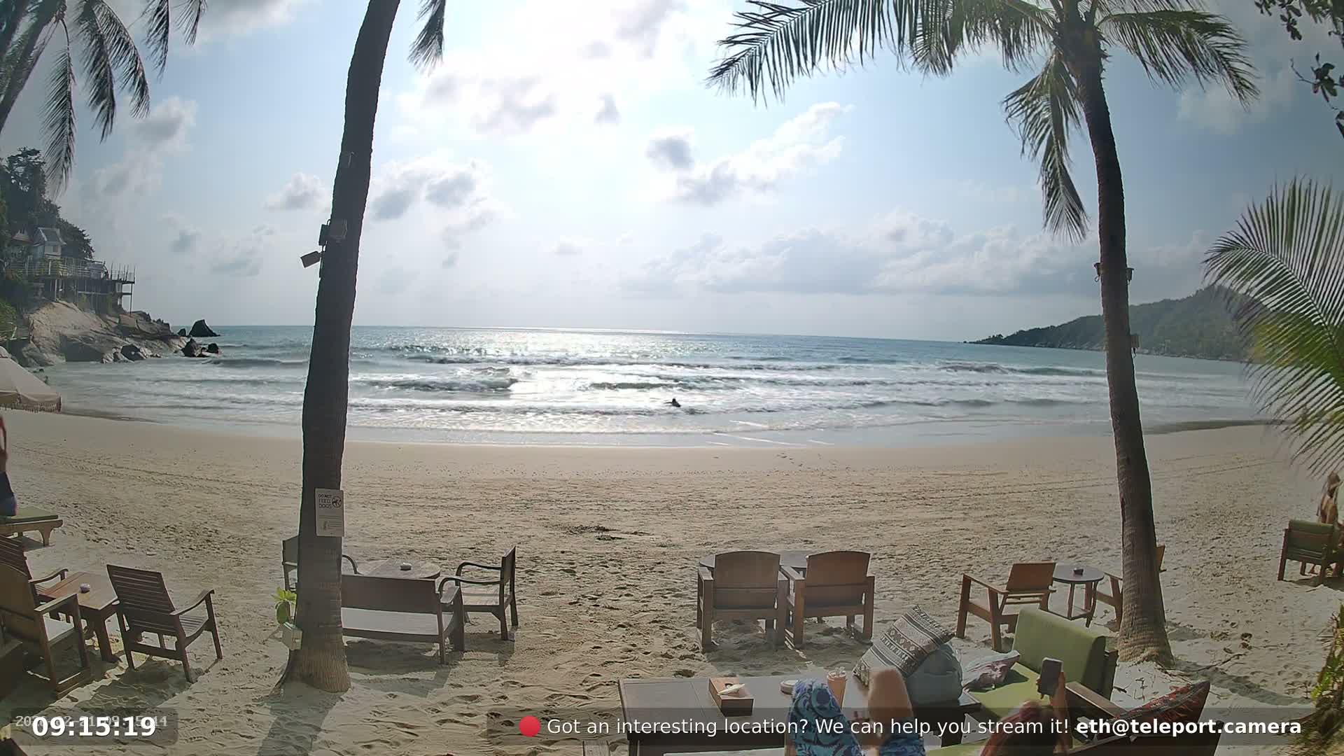 Haad Rin Beach from House of Sanskara Live Cam · Koh Pha Ngan, Surat Thani, Thailand 