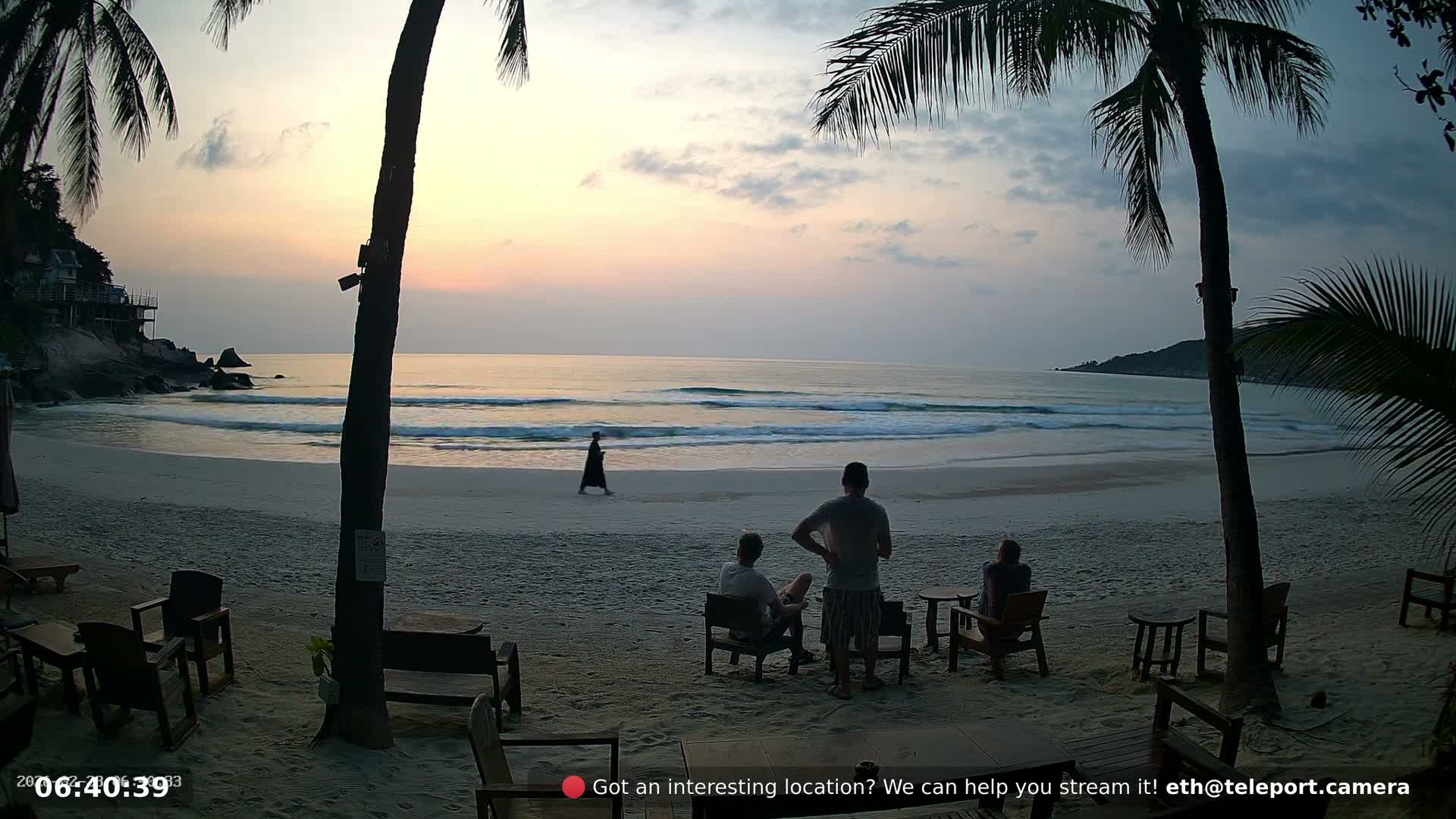 Haad Rin Beach from House of Sanskara Live Cam · Koh Pha Ngan, Surat Thani, Thailand 