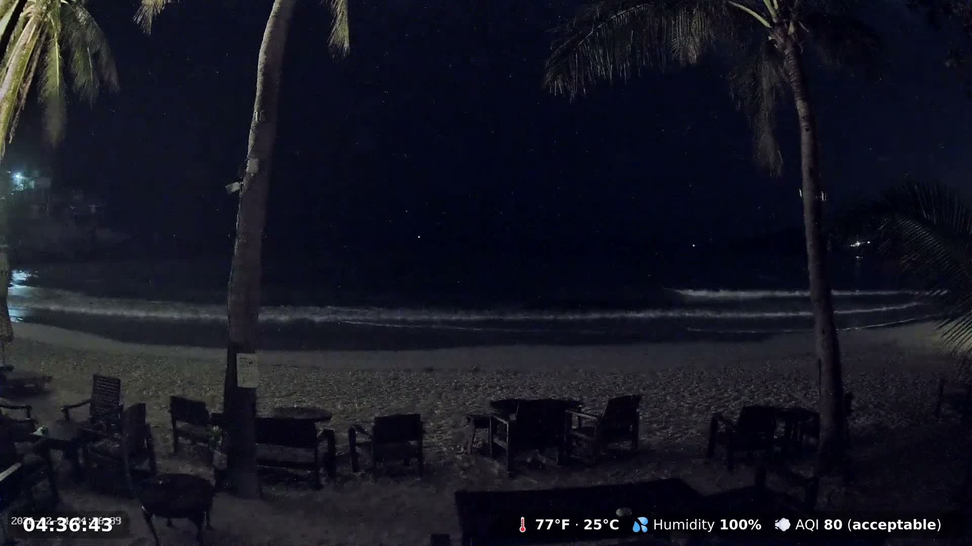 Haad Rin Beach from House of Sanskara Live Cam · Koh Pha Ngan, Surat Thani, Thailand 