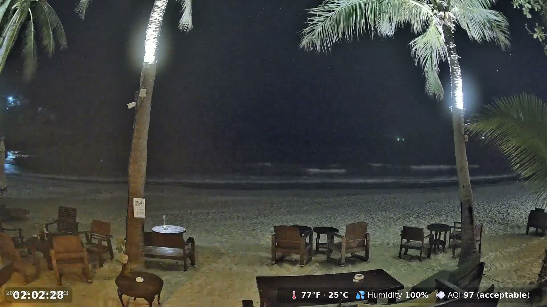 Haad Rin Beach from House of Sanskara Live Cam · Koh Pha Ngan, Surat Thani, Thailand 