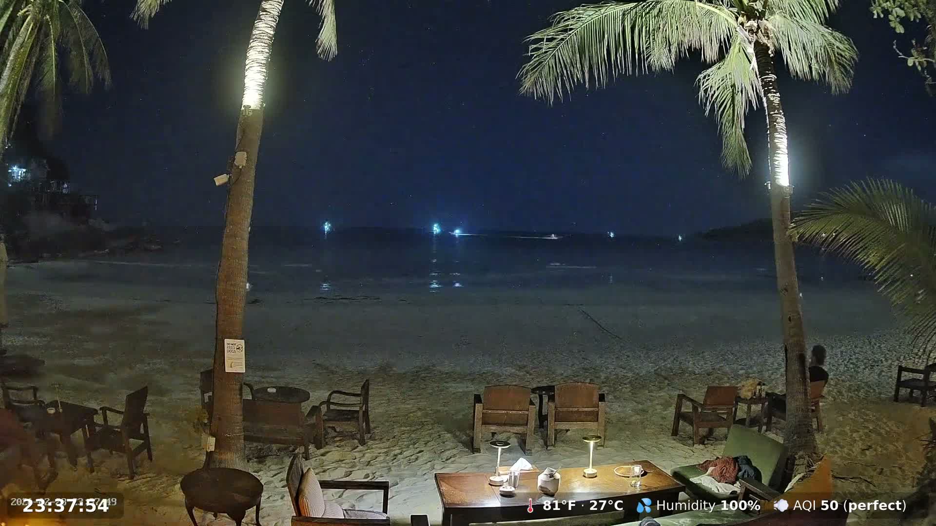 Haad Rin Beach from House of Sanskara Live Cam · Koh Pha Ngan, Surat Thani, Thailand 
