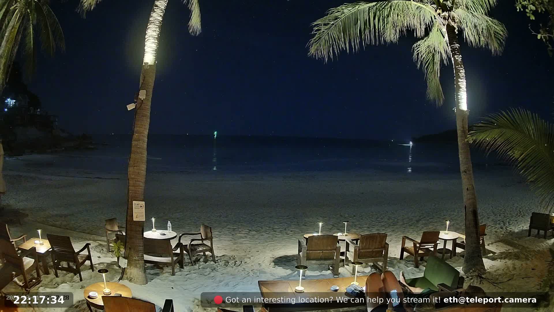 Haad Rin Beach from House of Sanskara Live Cam · Koh Pha Ngan, Surat Thani, Thailand 