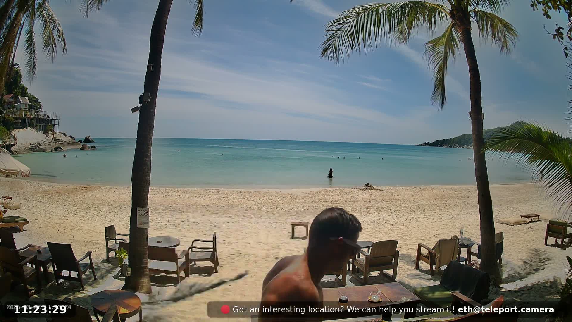 Haad Rin Beach from House of Sanskara Live Cam · Koh Pha Ngan, Surat Thani, Thailand 