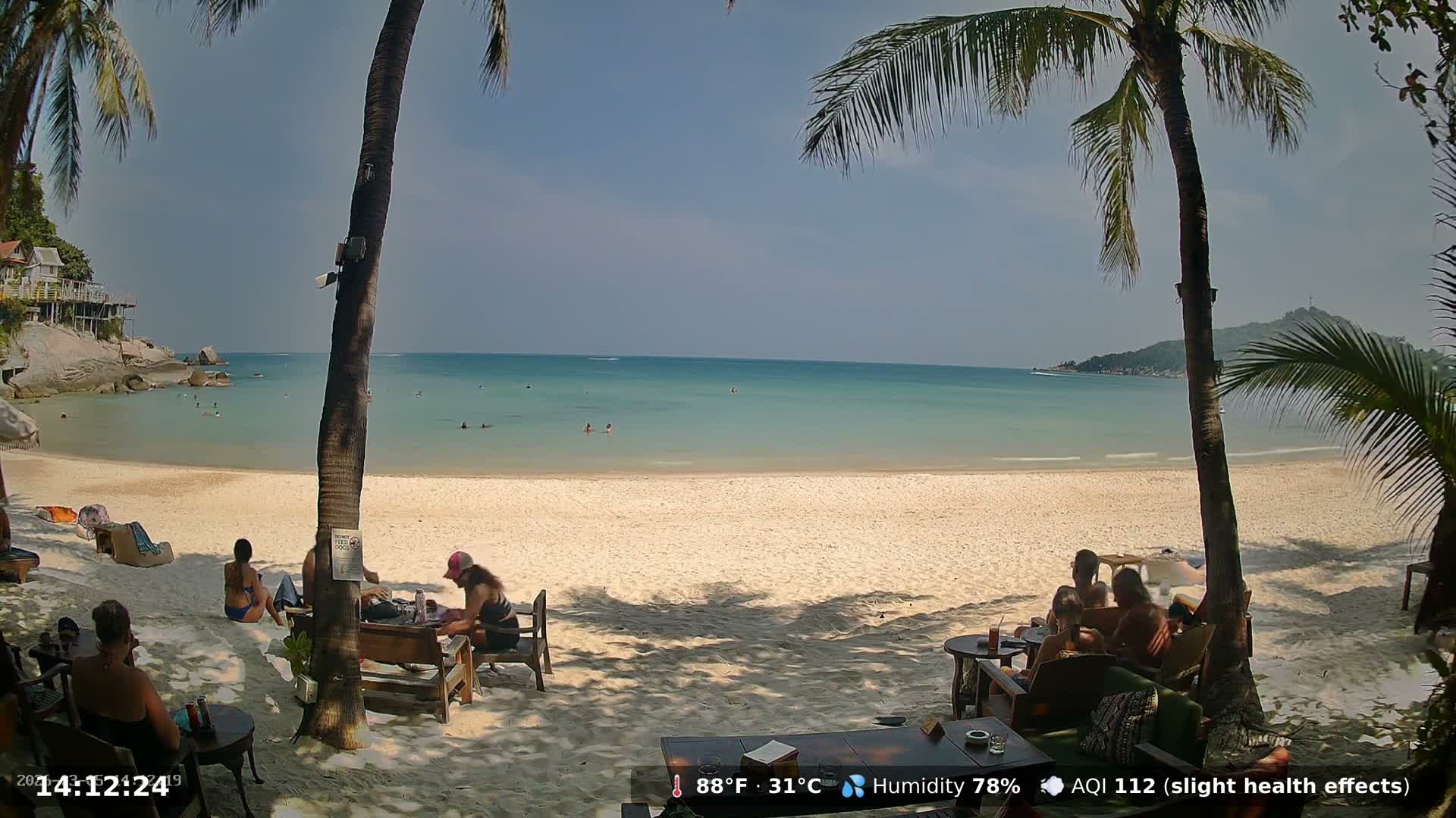 Haad Rin Beach from House of Sanskara Live Cam · Koh Pha Ngan, Surat Thani, Thailand 