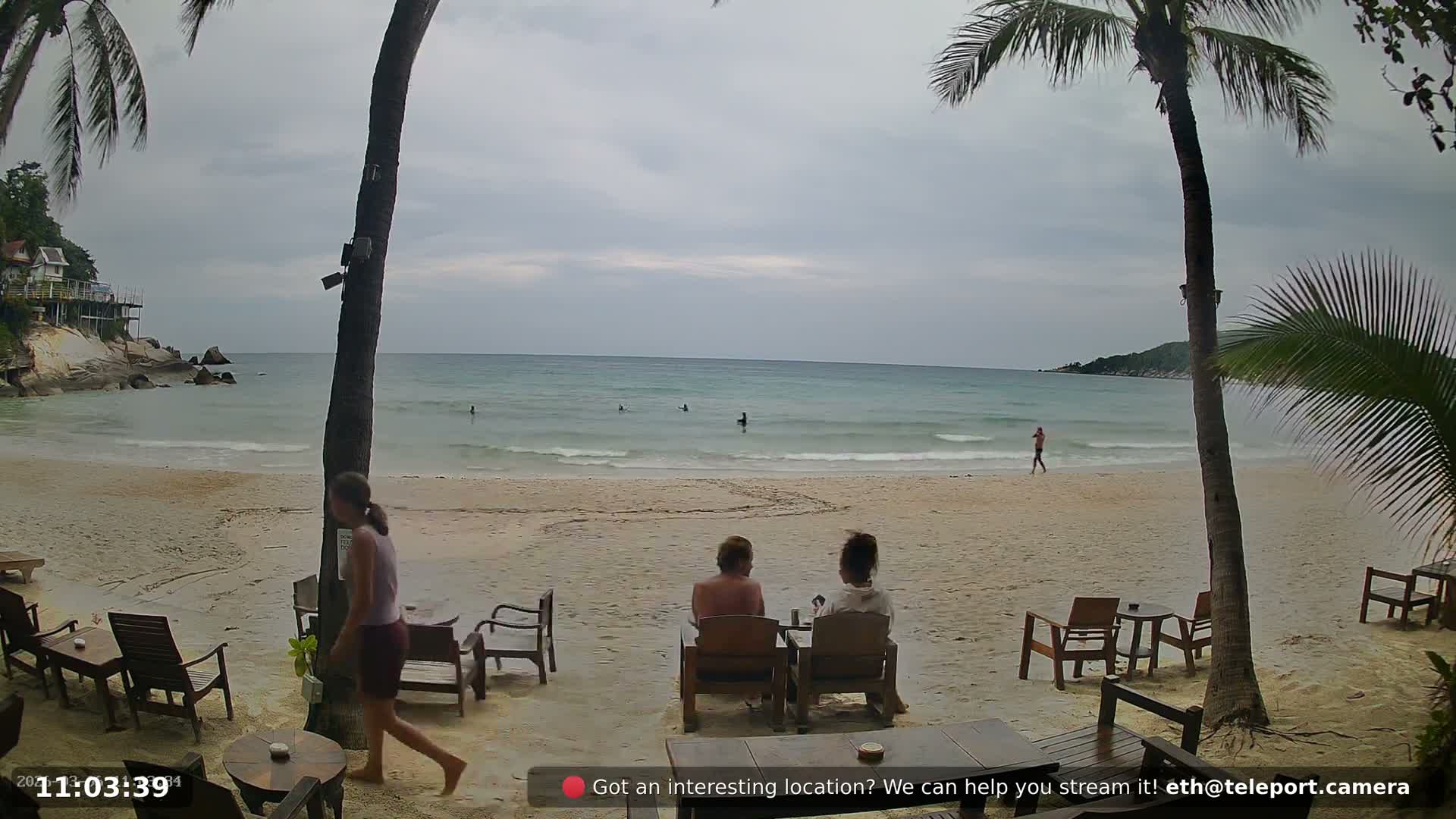 Haad Rin Beach from House of Sanskara Live Cam · Koh Pha Ngan, Surat Thani, Thailand 
