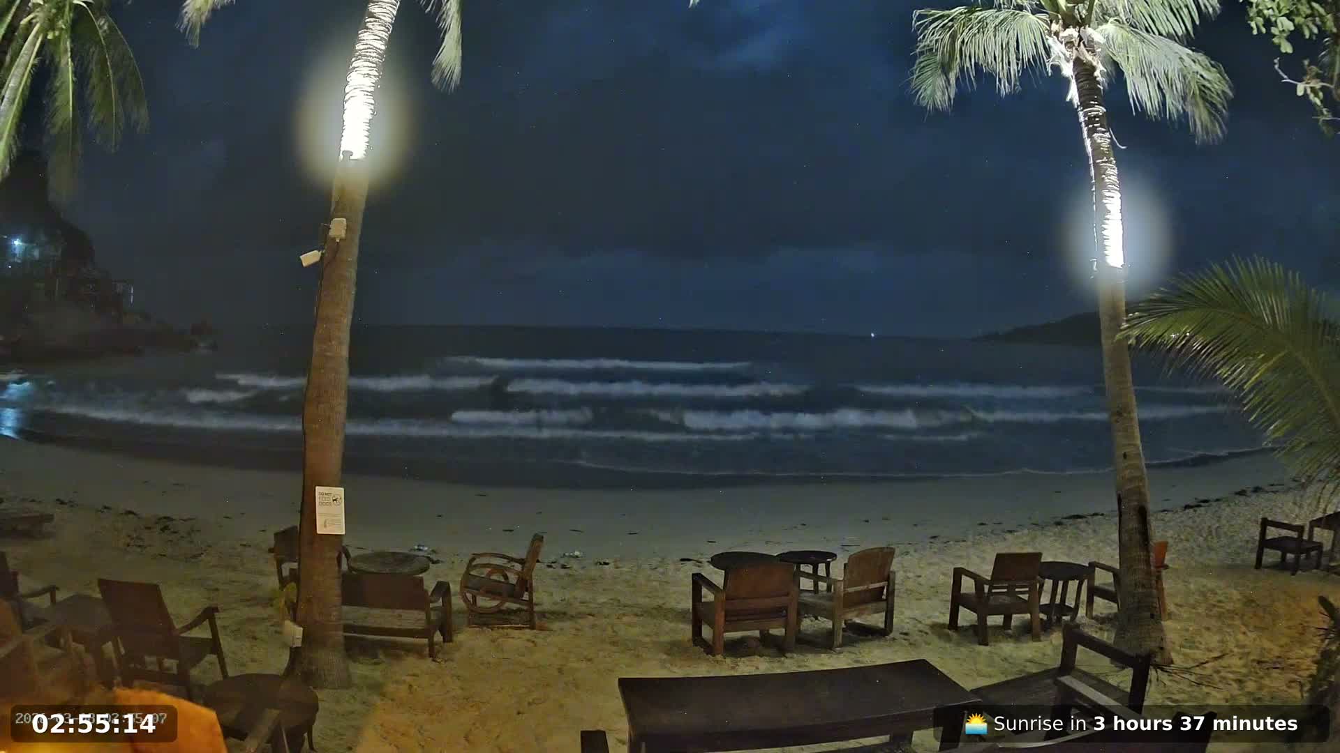Haad Rin Beach from House of Sanskara Live Cam · Koh Pha Ngan, Surat Thani, Thailand 