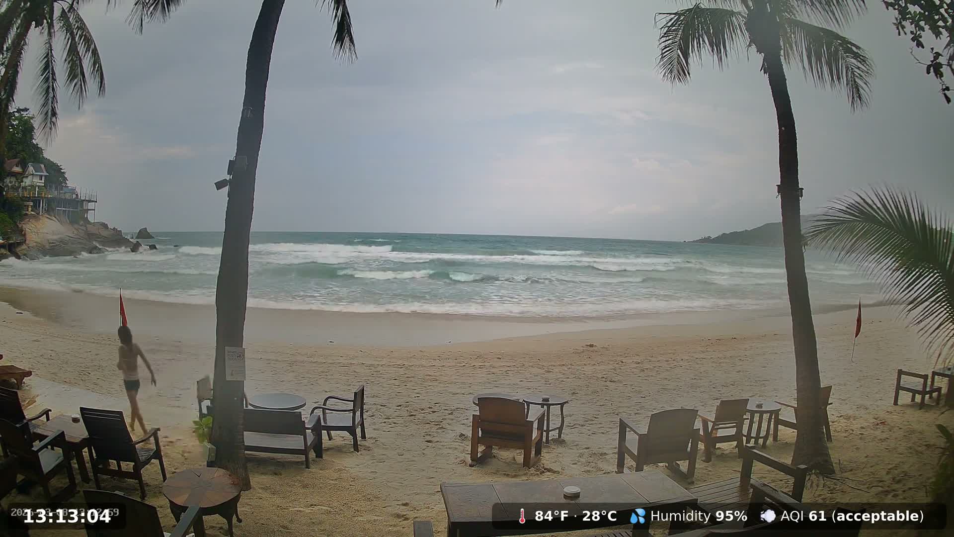 Haad Rin Beach from House of Sanskara Live Cam · Koh Pha Ngan, Surat Thani, Thailand 