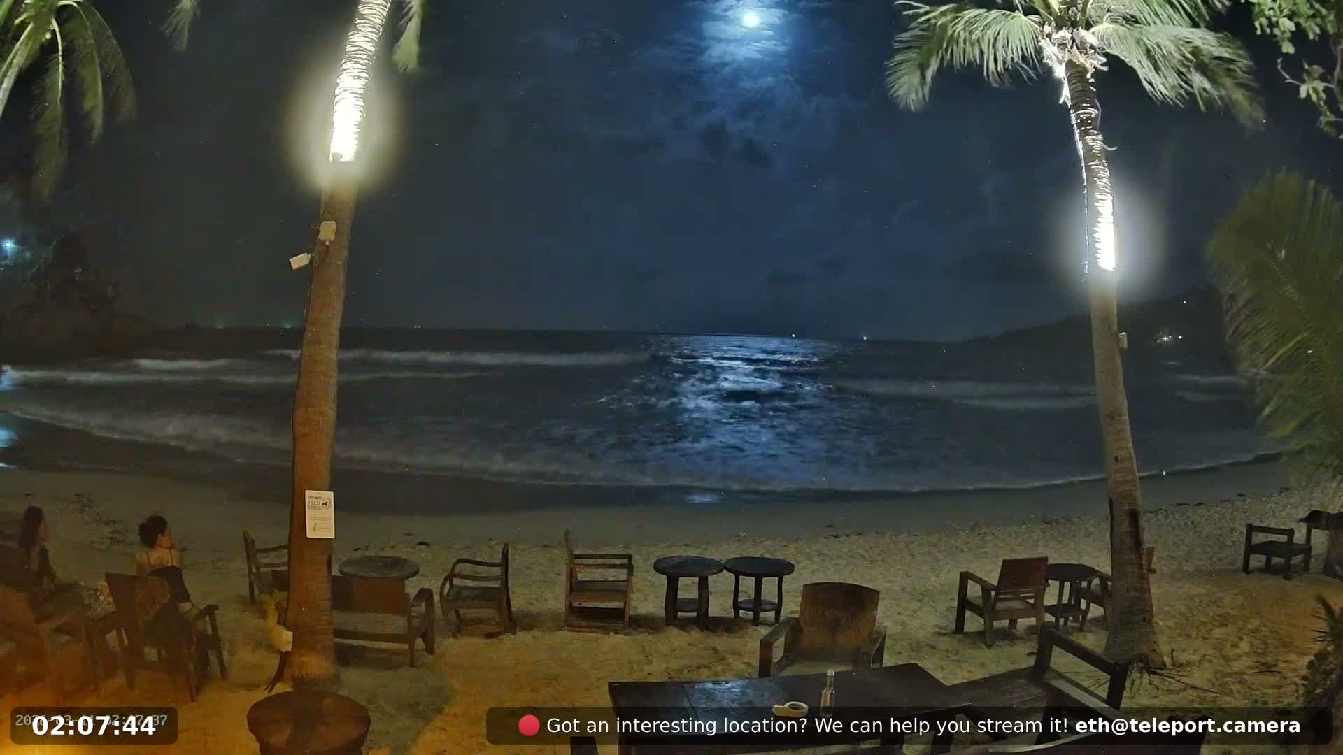 Haad Rin Beach from House of Sanskara Live Cam · Koh Pha Ngan, Surat Thani, Thailand 