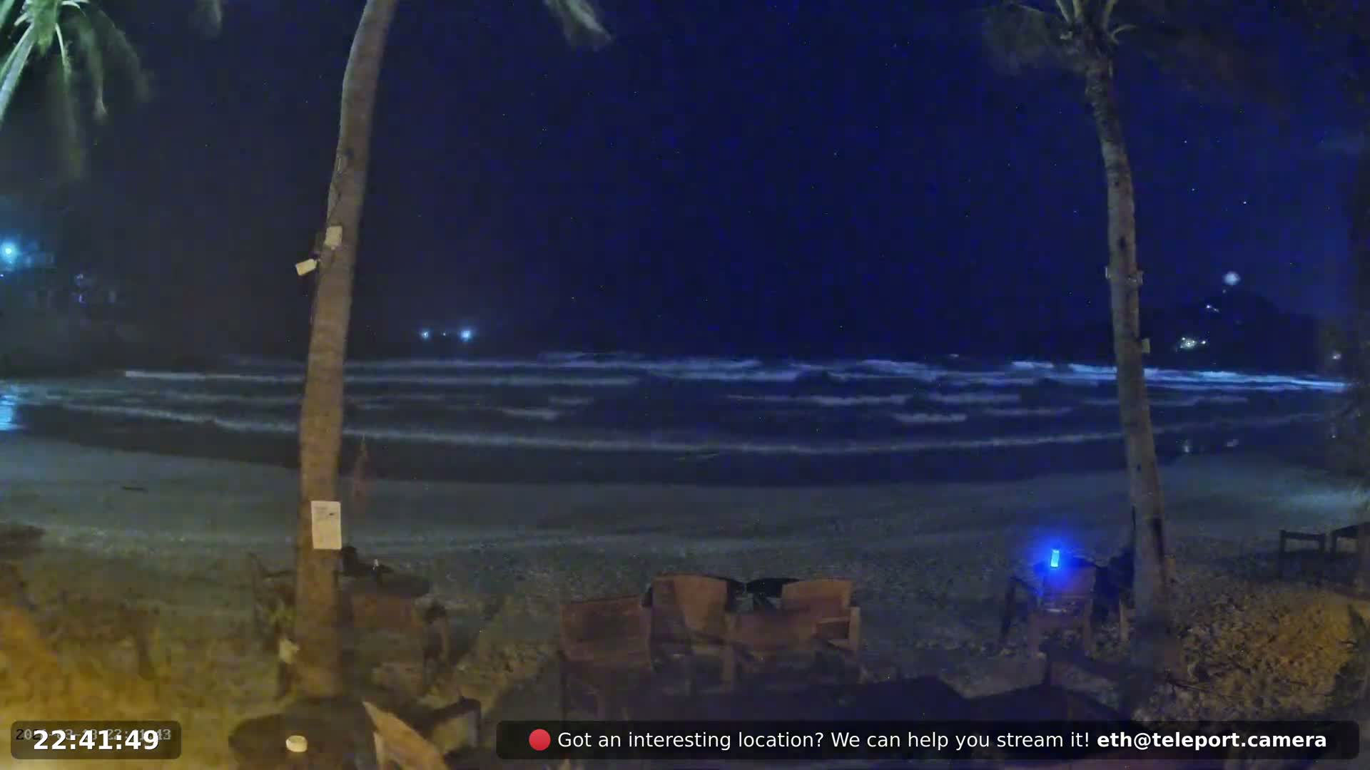 Haad Rin Beach from House of Sanskara Live Cam · Koh Pha Ngan, Surat Thani, Thailand 