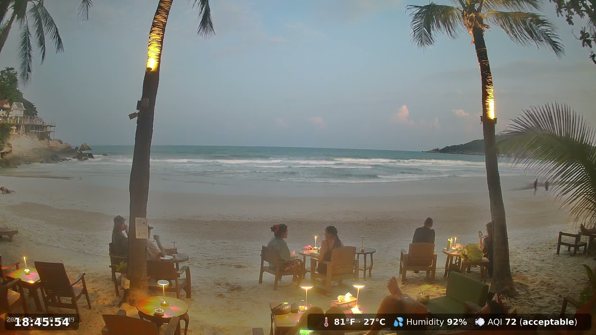Haad Rin Beach from House of Sanskara Live Cam · Koh Pha Ngan, Surat Thani, Thailand 