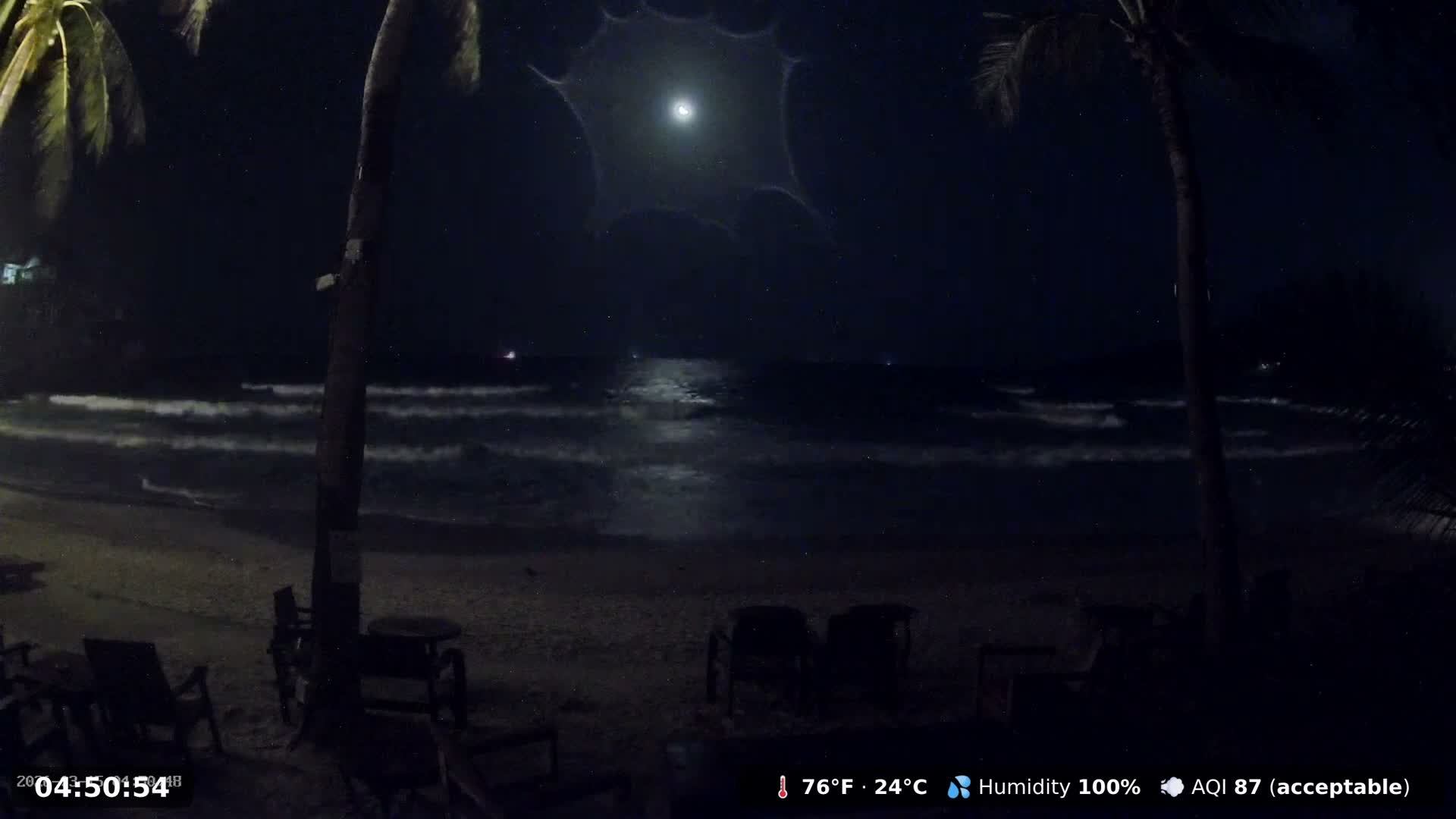 Haad Rin Beach from House of Sanskara Live Cam · Koh Pha Ngan, Surat Thani, Thailand 