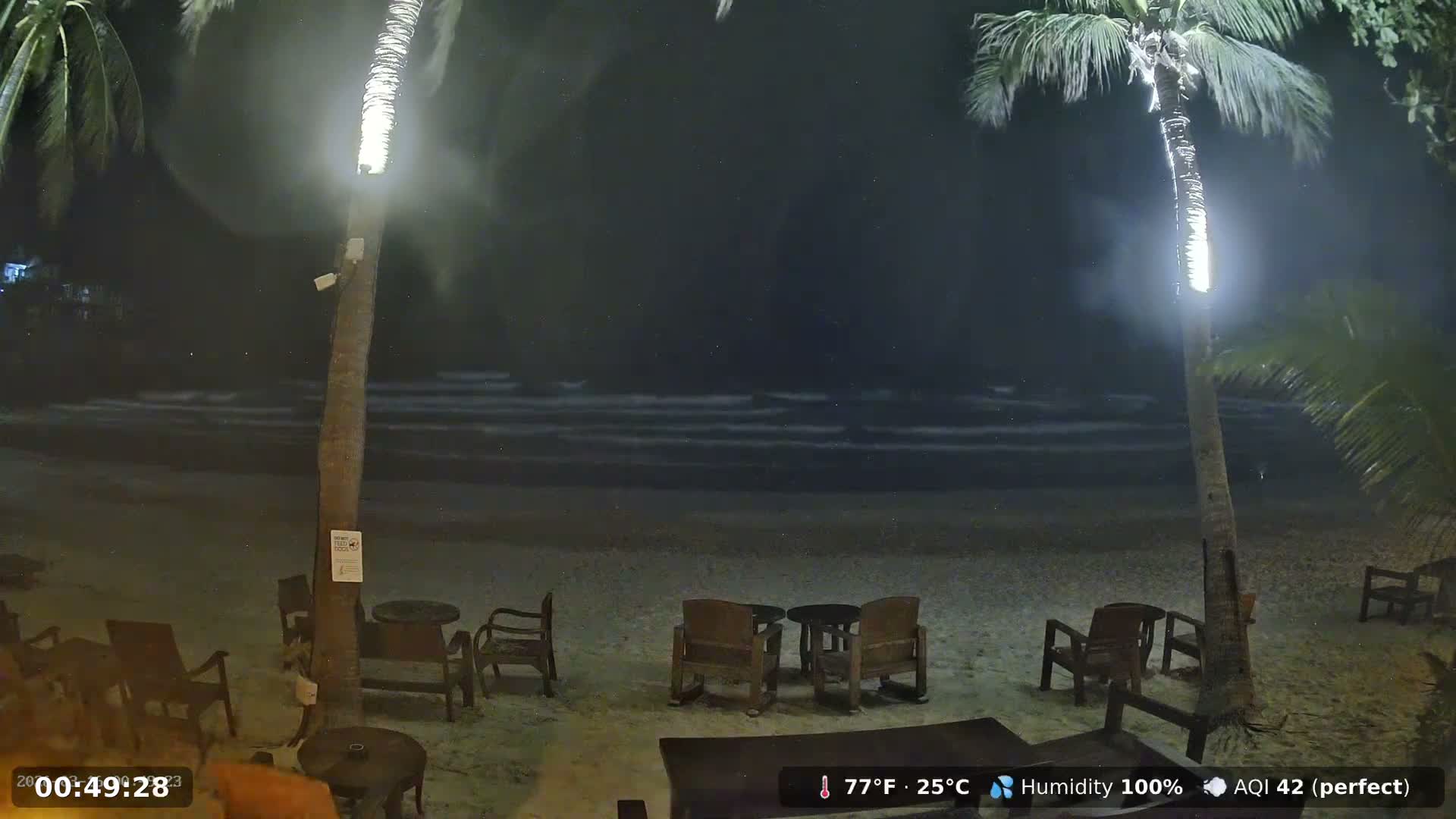 Haad Rin Beach from House of Sanskara Live Cam · Koh Pha Ngan, Surat Thani, Thailand 