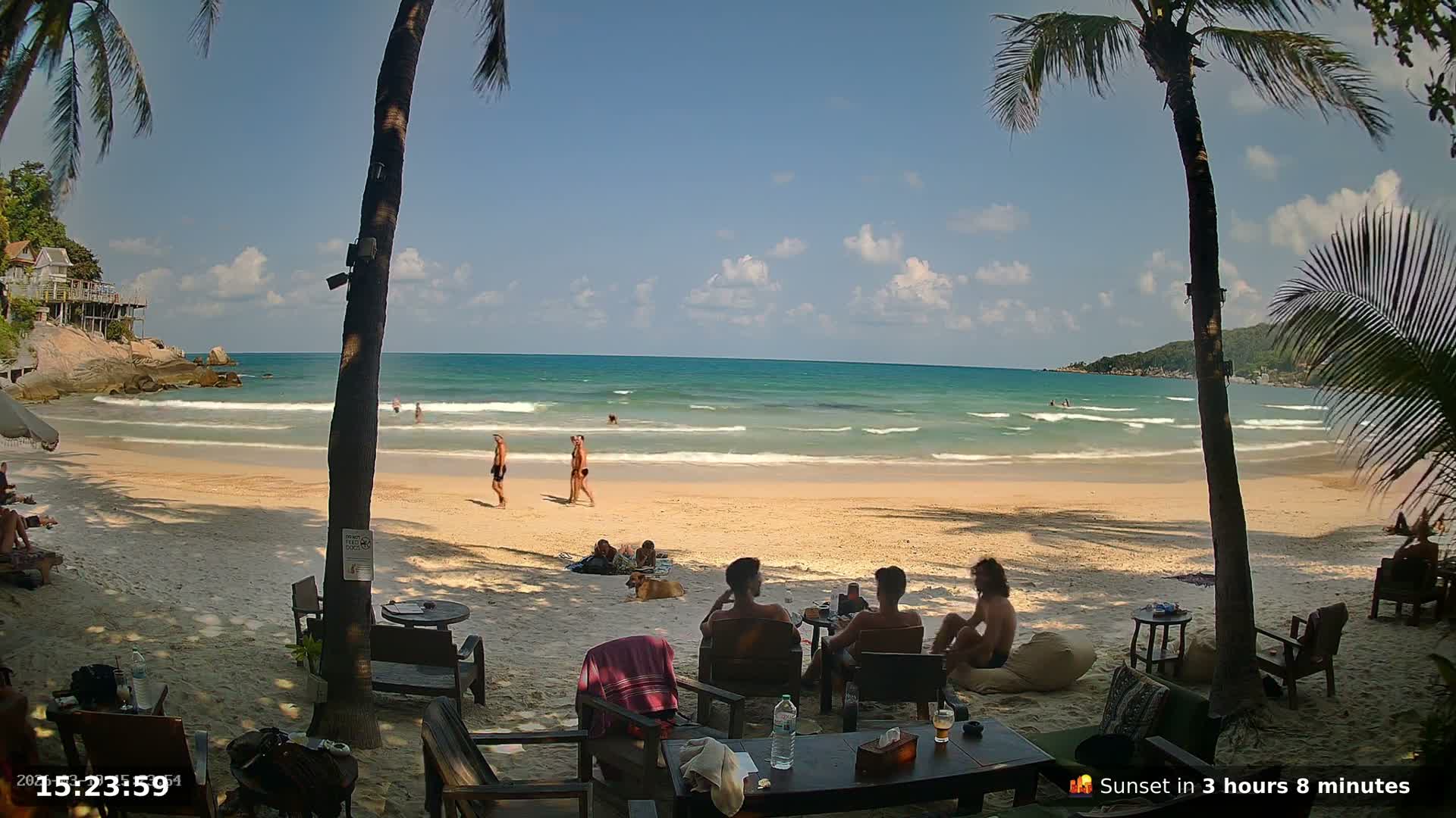 Haad Rin Beach from House of Sanskara Live Cam · Koh Pha Ngan, Surat Thani, Thailand 