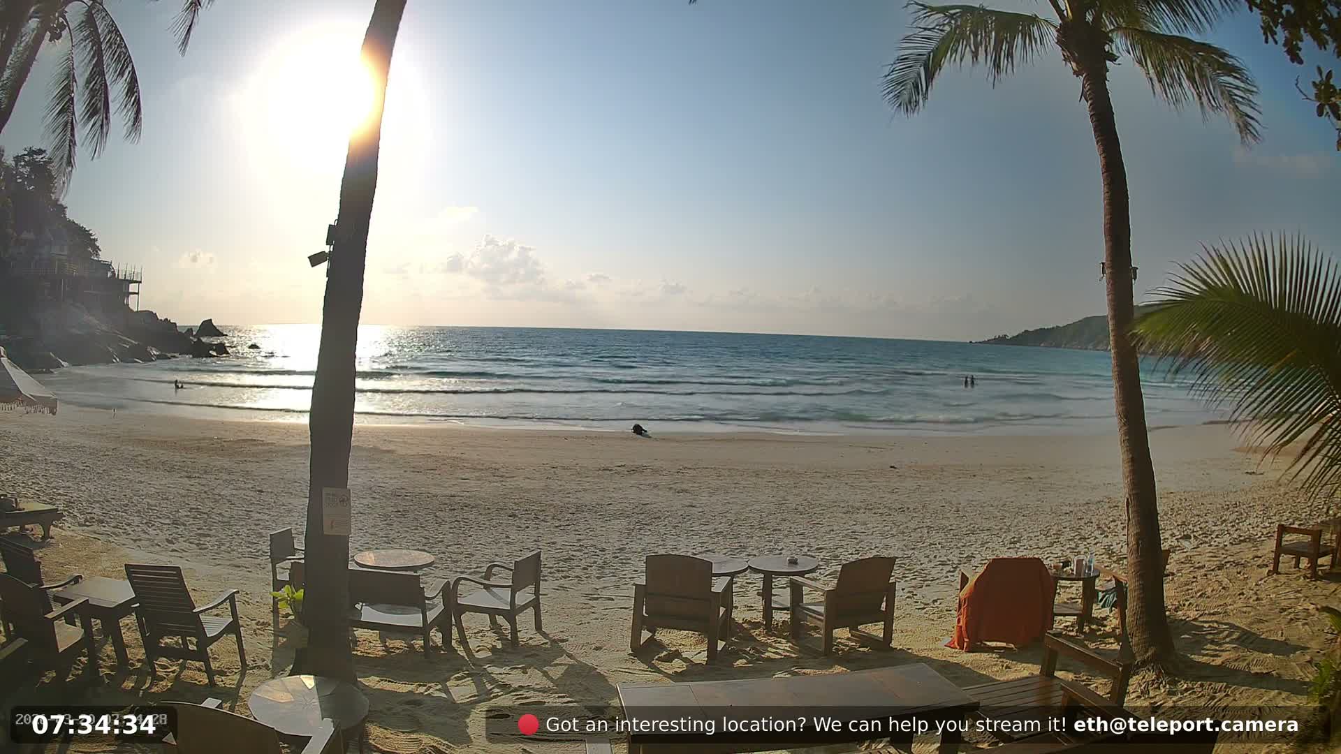 Haad Rin Beach from House of Sanskara Live Cam · Koh Pha Ngan, Surat Thani, Thailand 