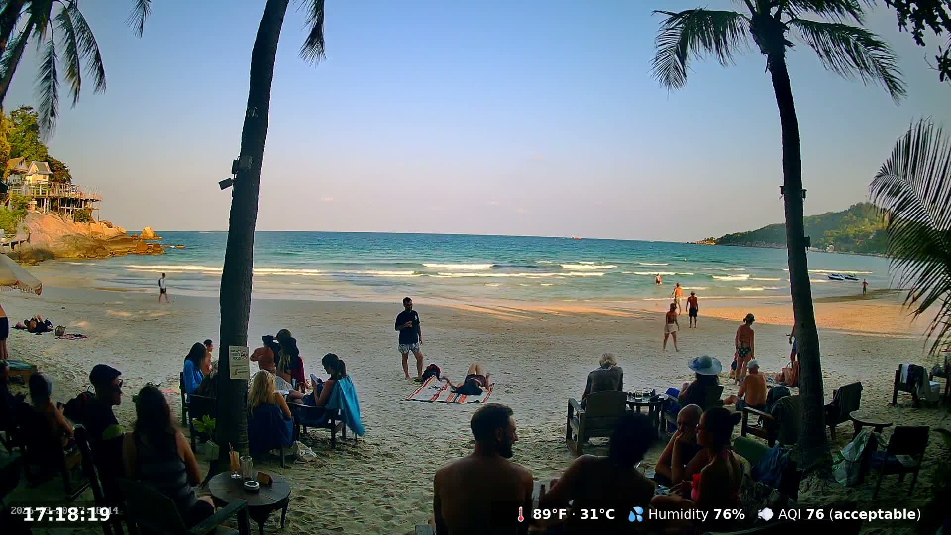 Haad Rin Beach from House of Sanskara Live Cam · Koh Pha Ngan, Surat Thani, Thailand 